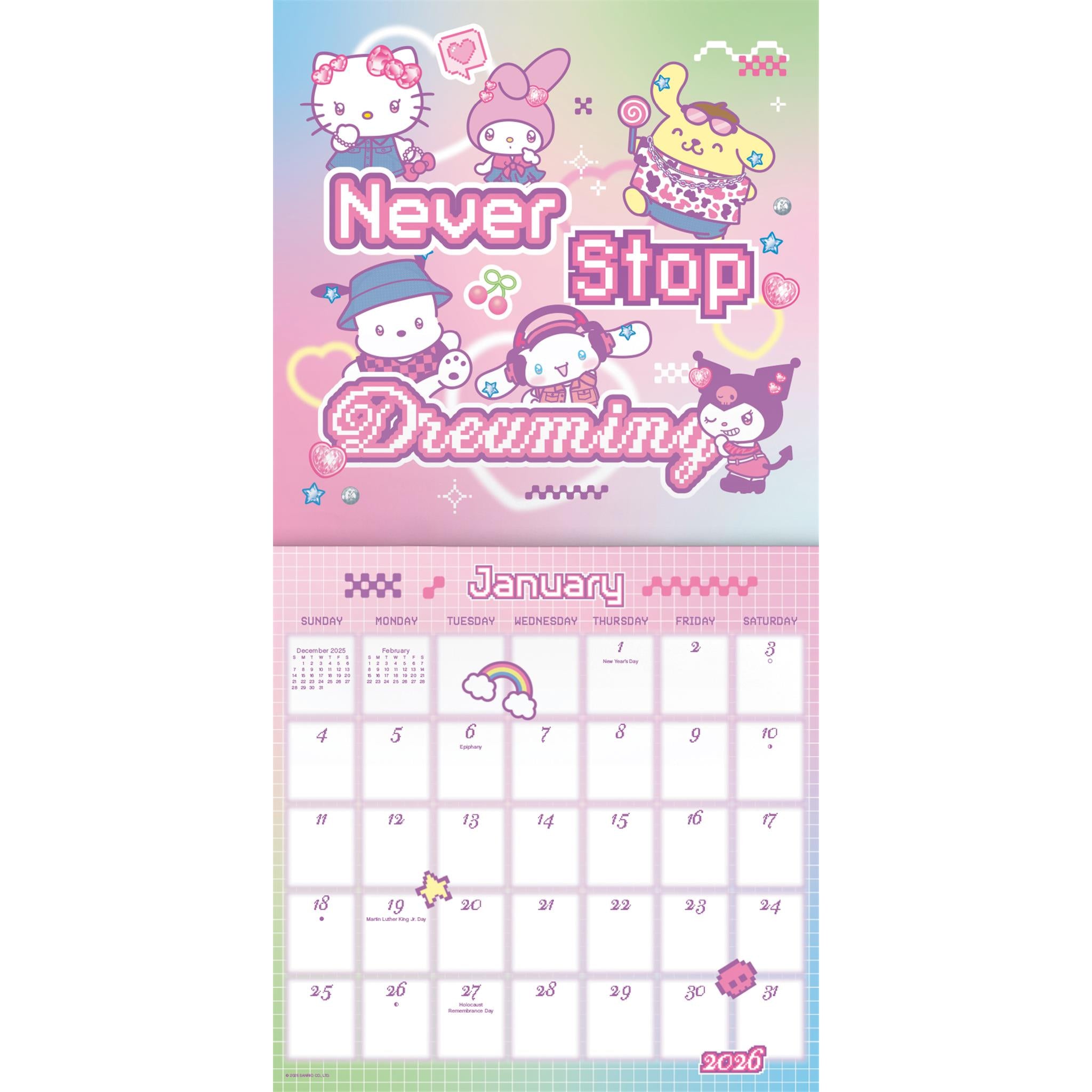 Mini calendrier Hello Kitty 2026