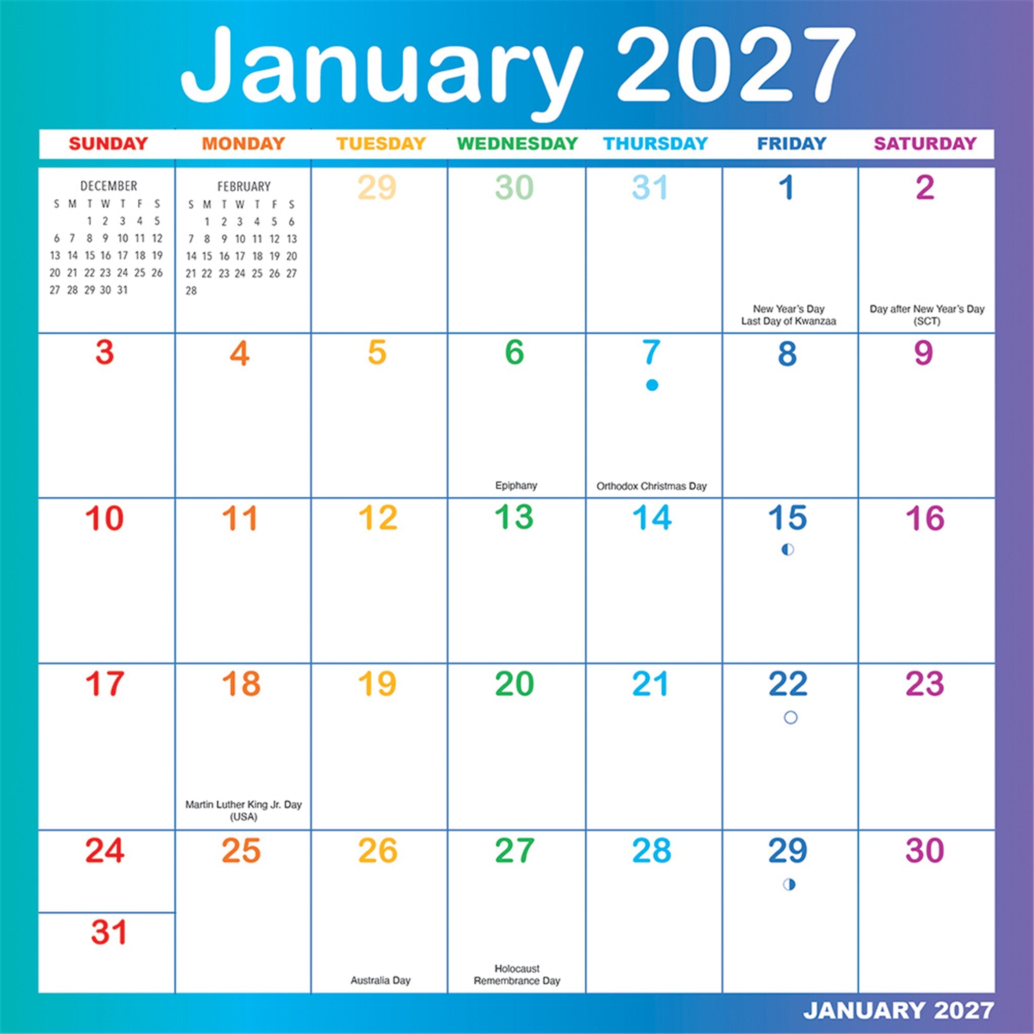 Rainbow Magic Grip Exclusive 2026-2027 Mini Calendar