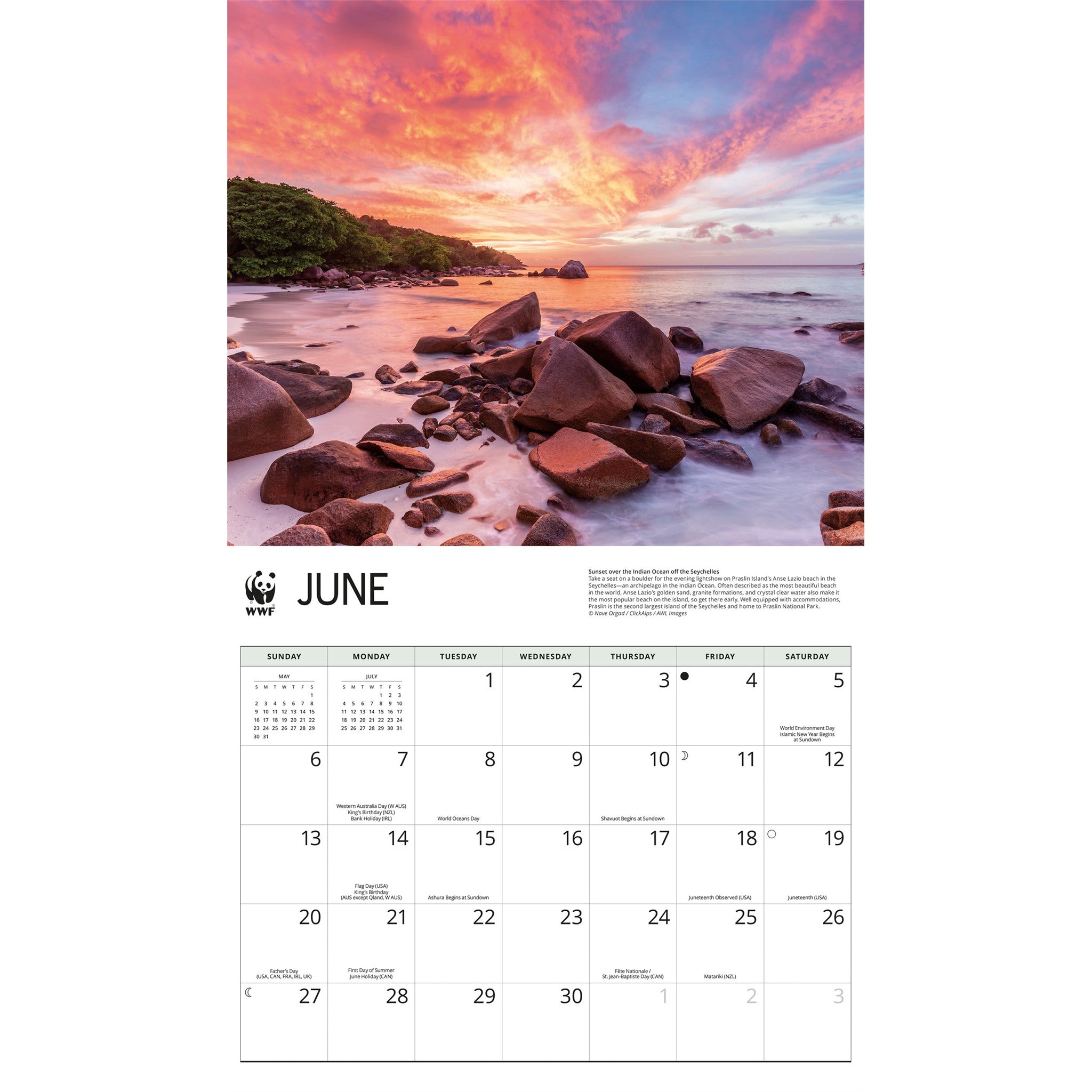 Calendrier mural 2027 WWF Îles