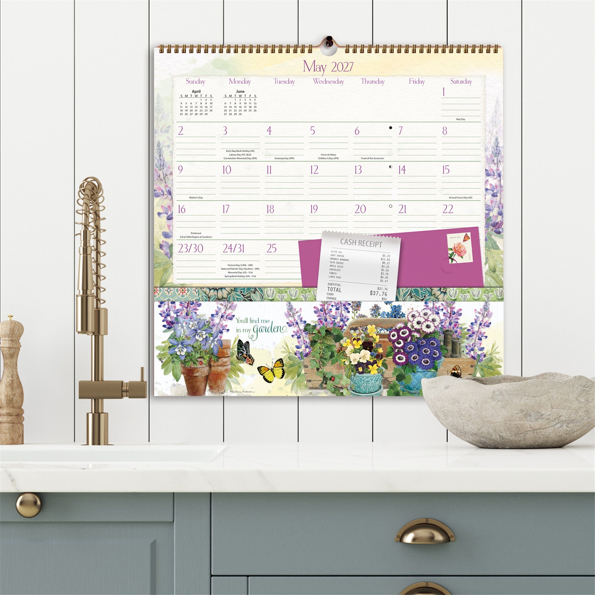 Calendrier mural 2027 Botanical Gardens Note Nook