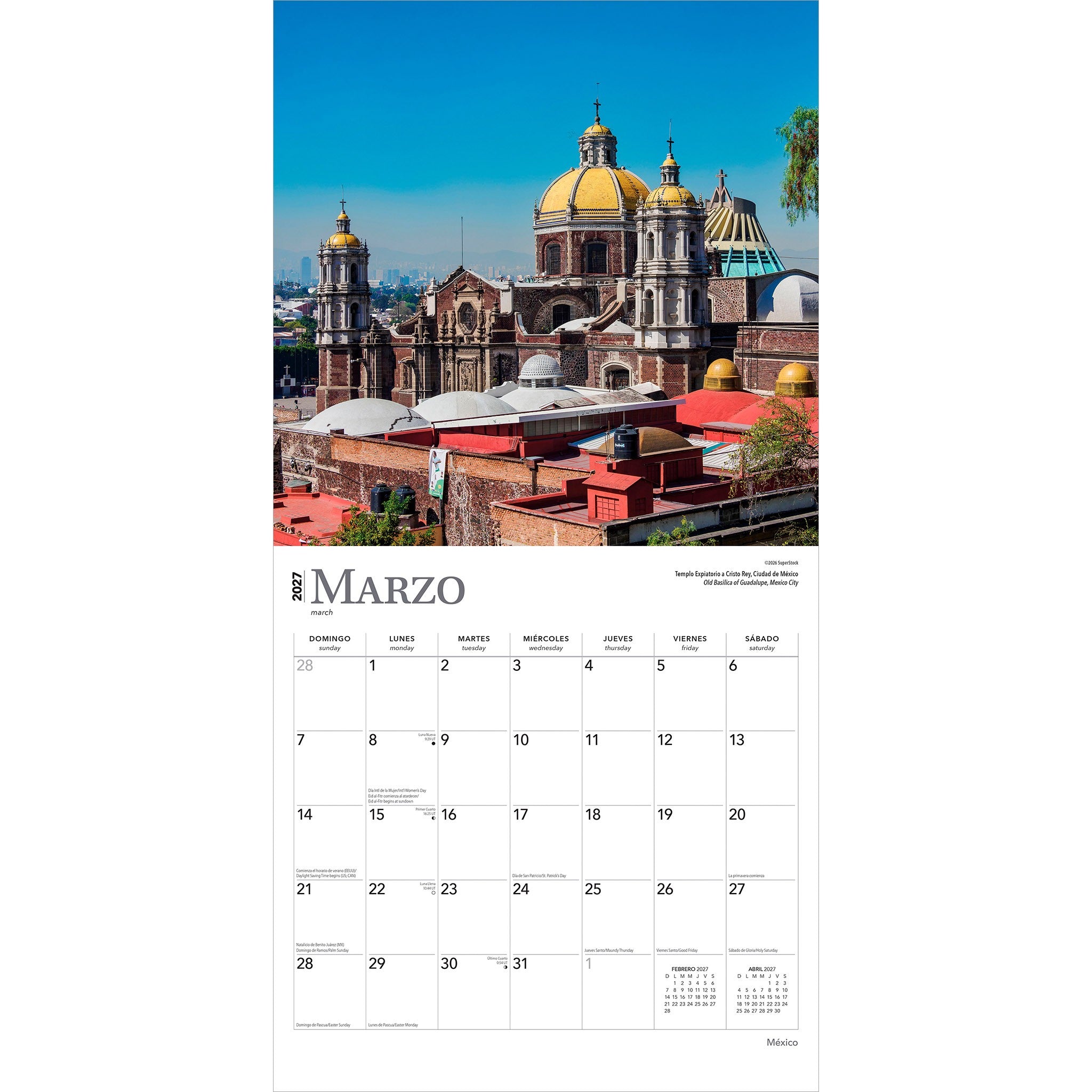 Mexico 2027 Wall Calendar