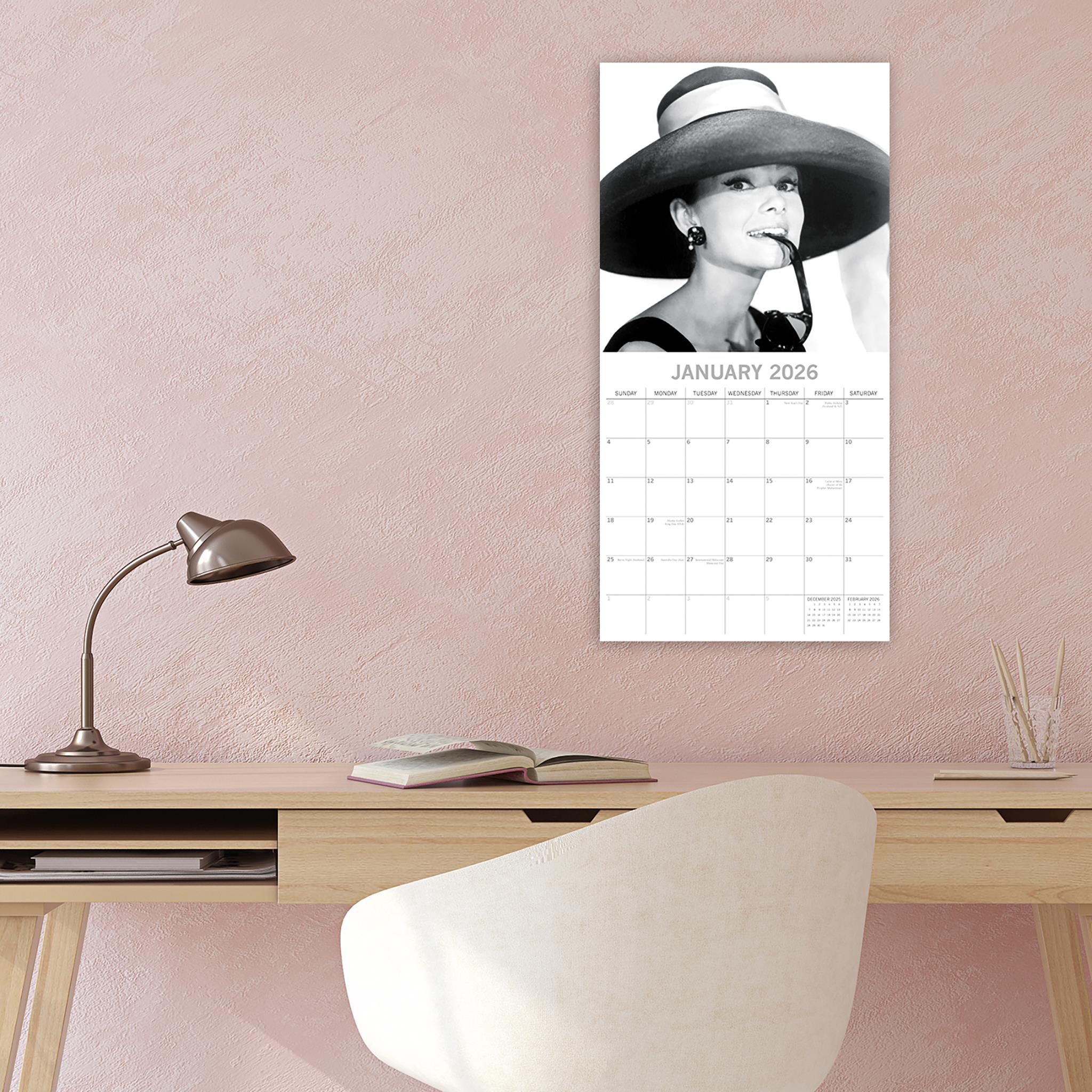 Calendrier mural Audrey Hepburn 2026