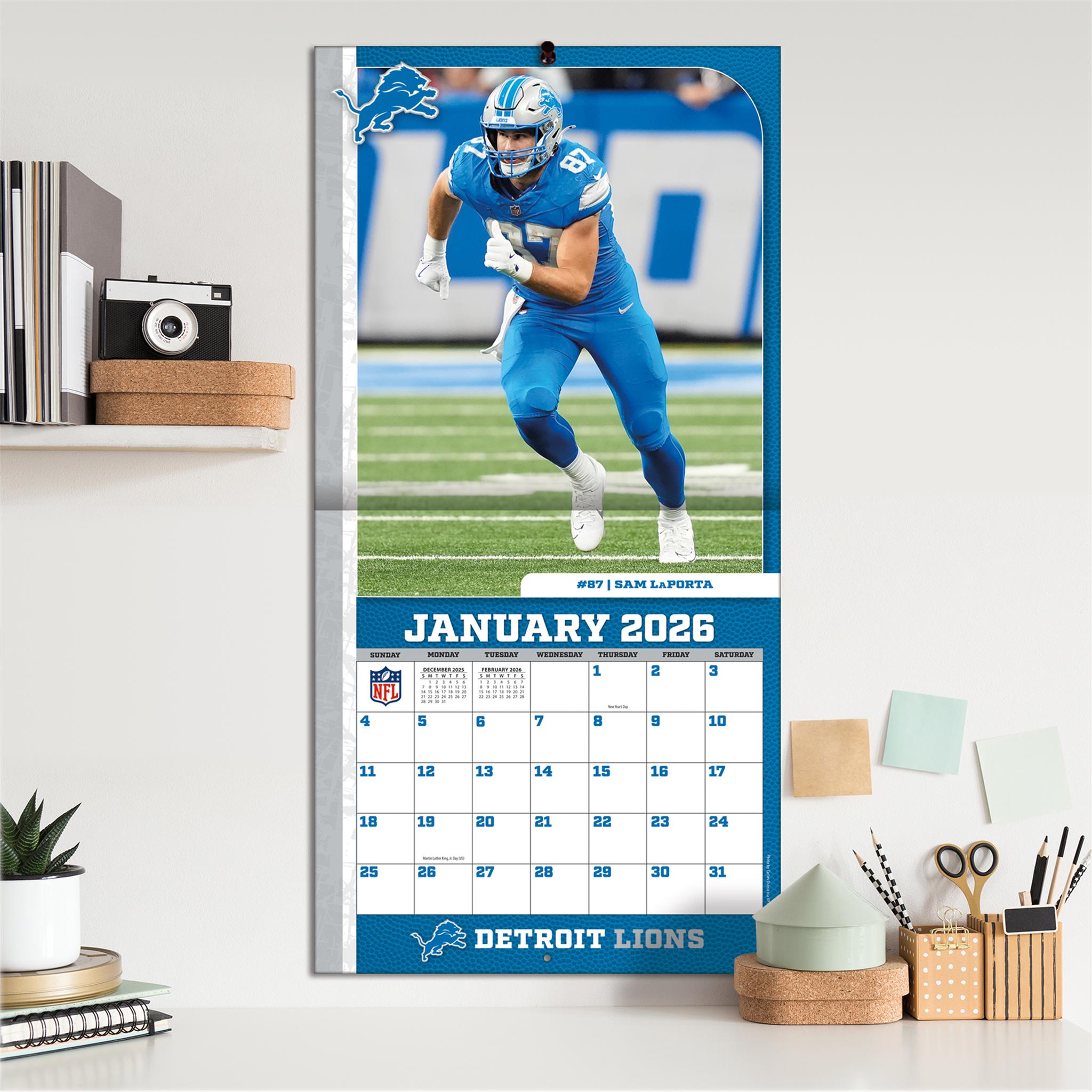 NFL Detroit Lions 2026 Wall Calendar