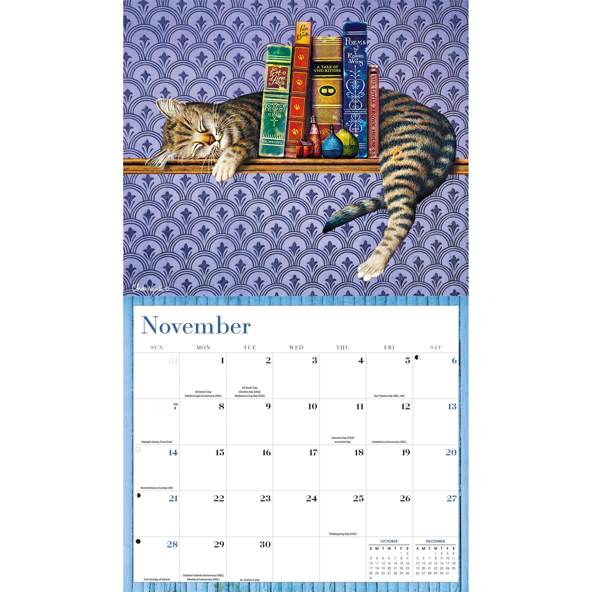 Charles Wysocki Cat Tales Deluxe 2027 Wall Calendar