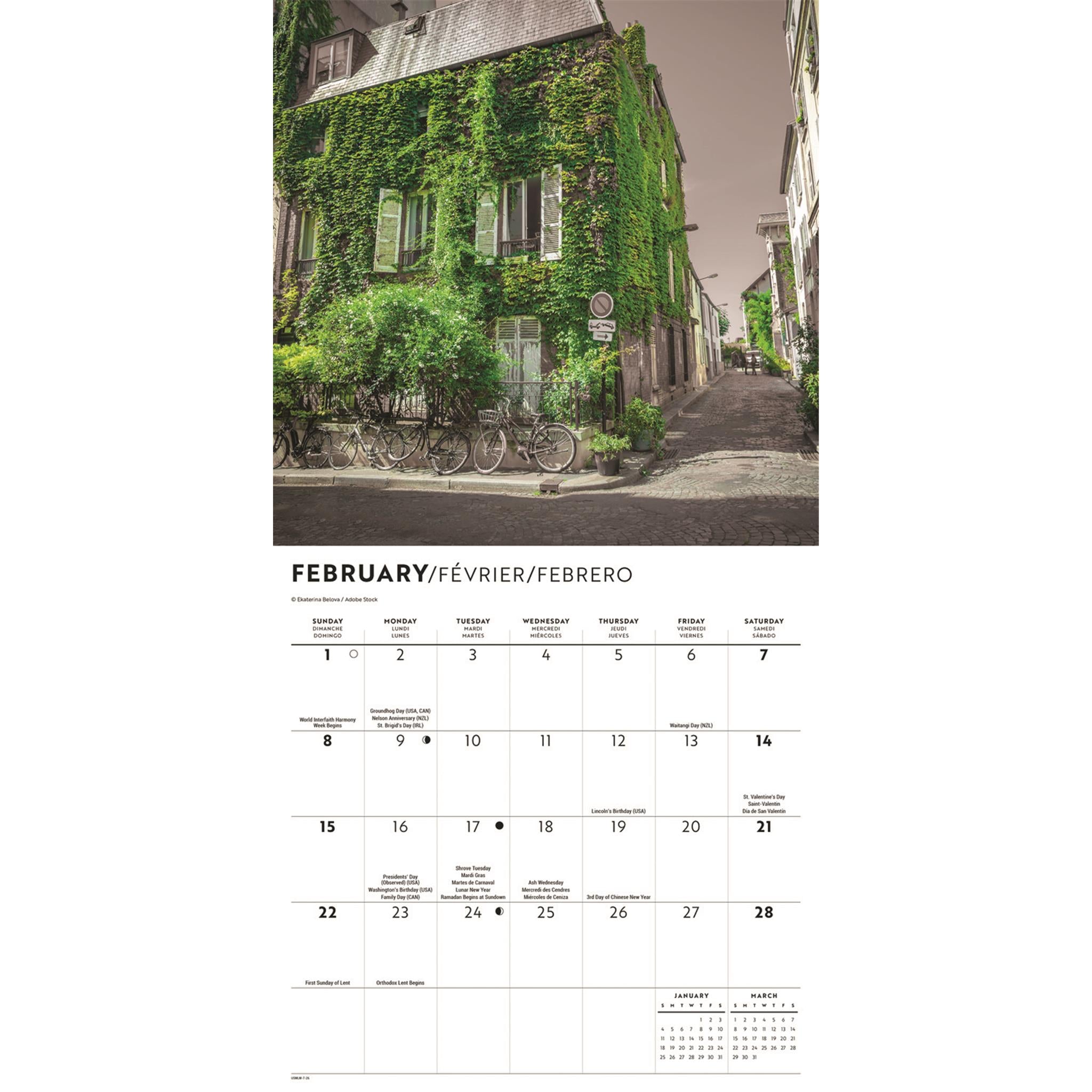 Paris Lux 2026 Mini Calendar