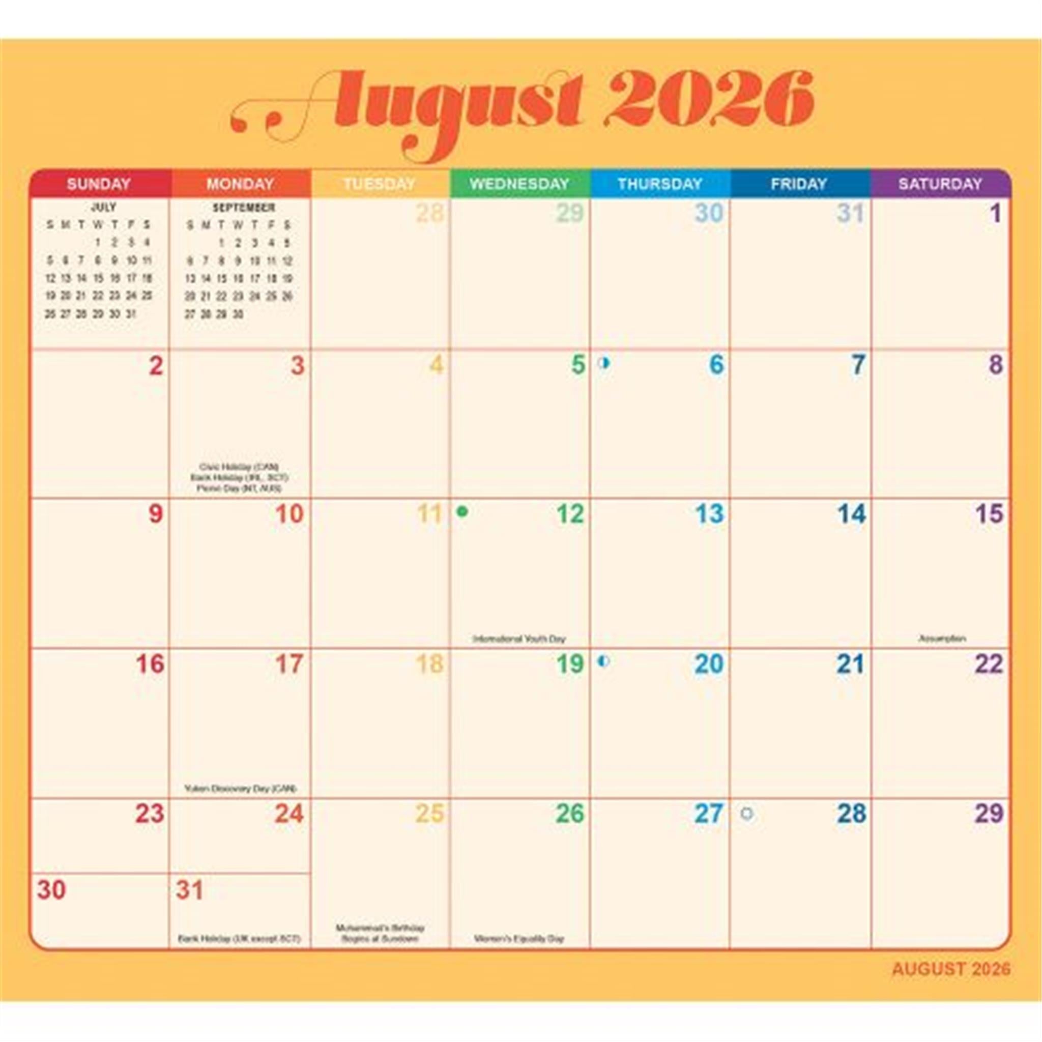 Calendrier mural exclusif Rainbow Jumbo Magic Grip 2025-2026