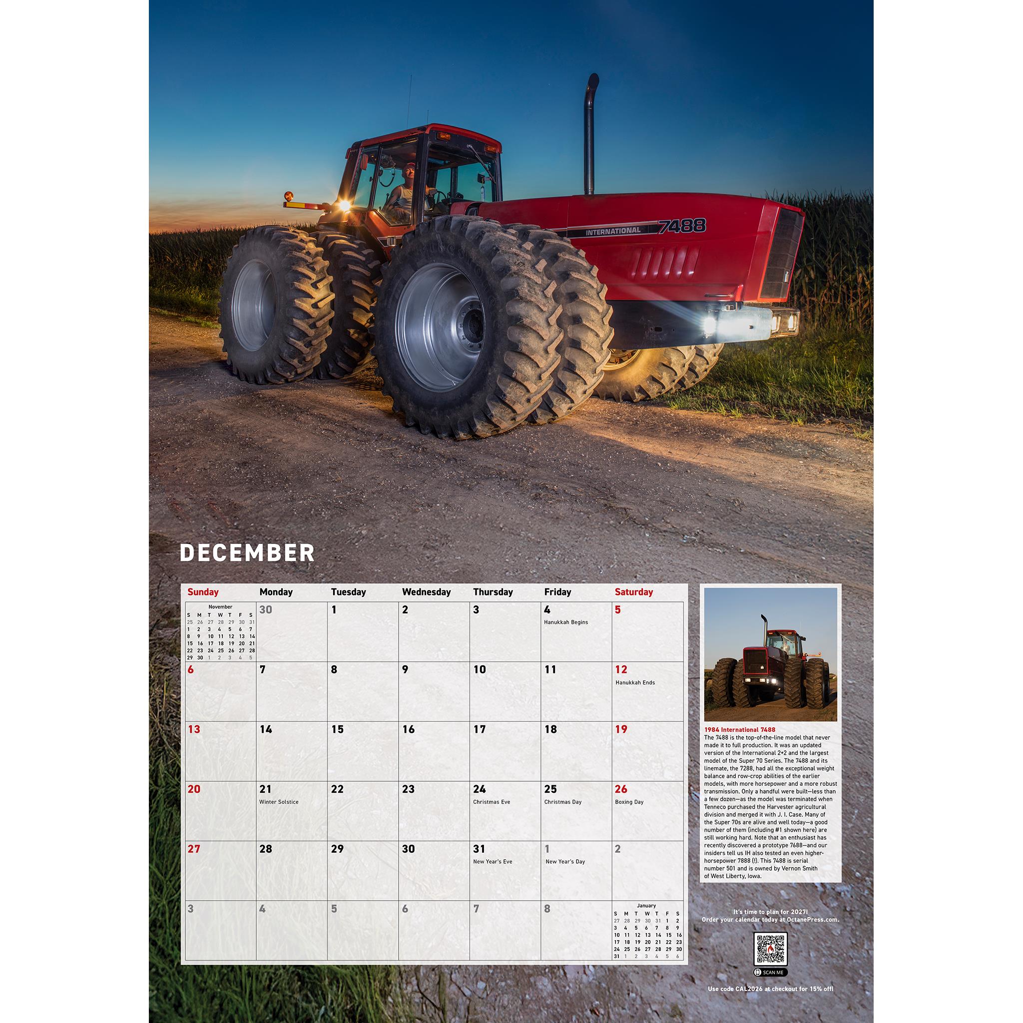 Tractors Farmall 2026 Wall Calendar