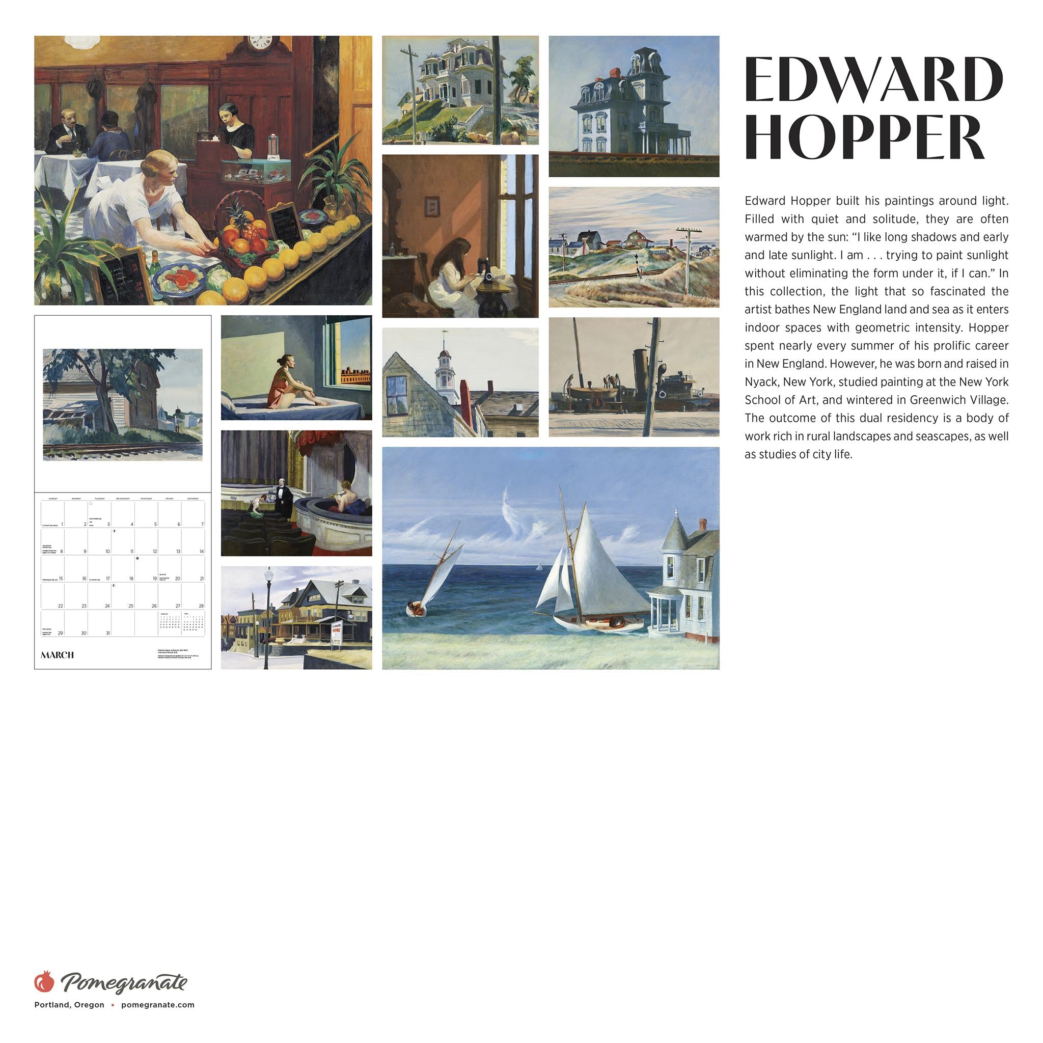 Calendrier mural Edward Hopper 2026