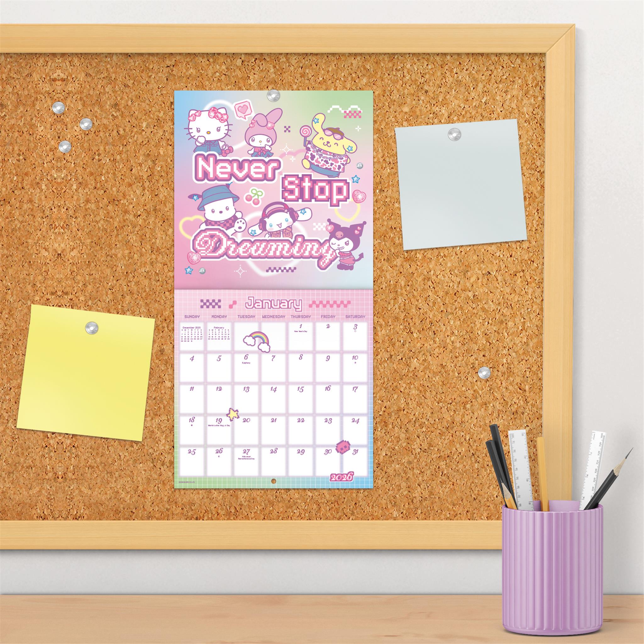 Mini calendrier Hello Kitty 2026