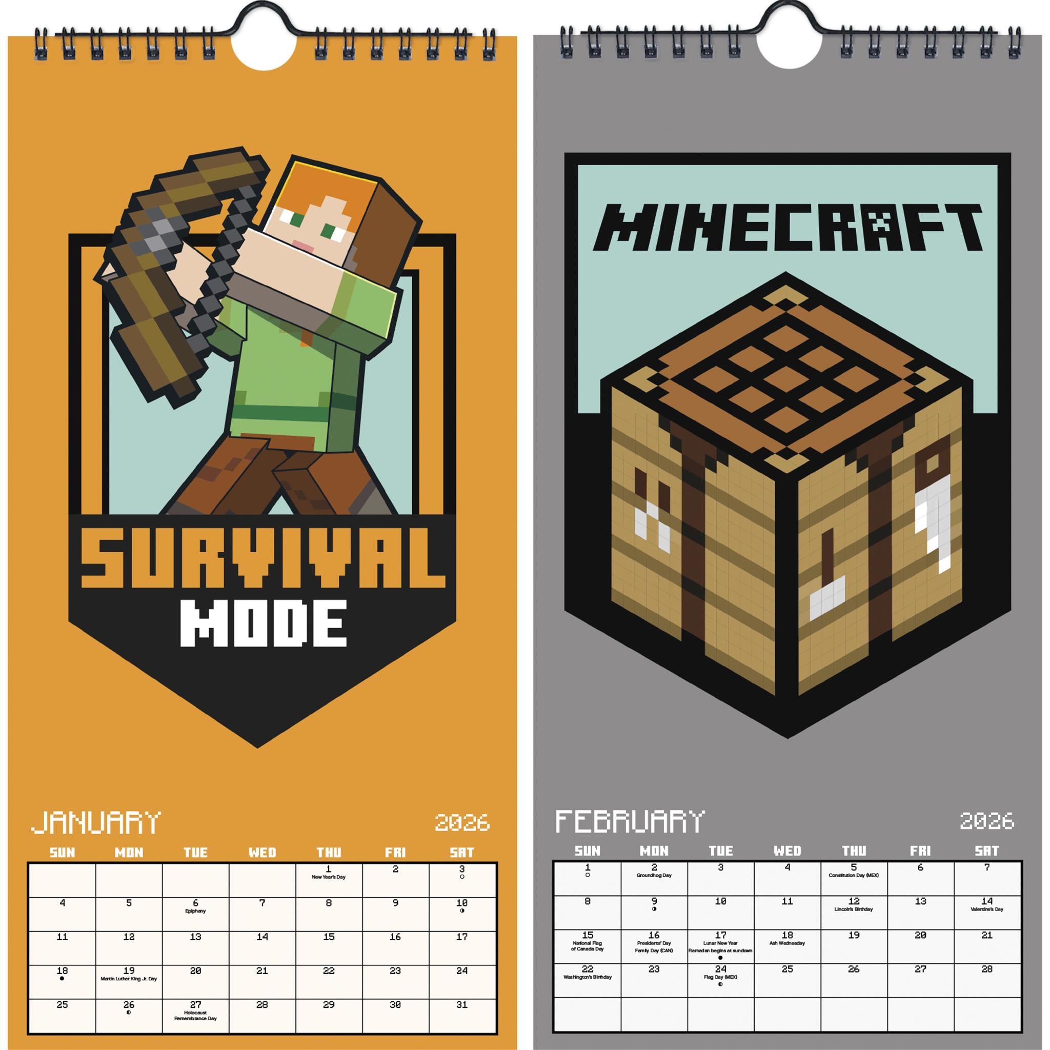 Minecraft 2026 Mini Poster Calendar