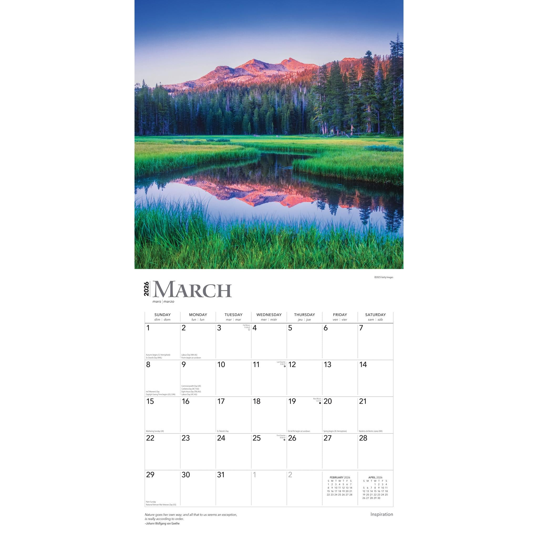 Inspiration 2026 Wall Calendar
