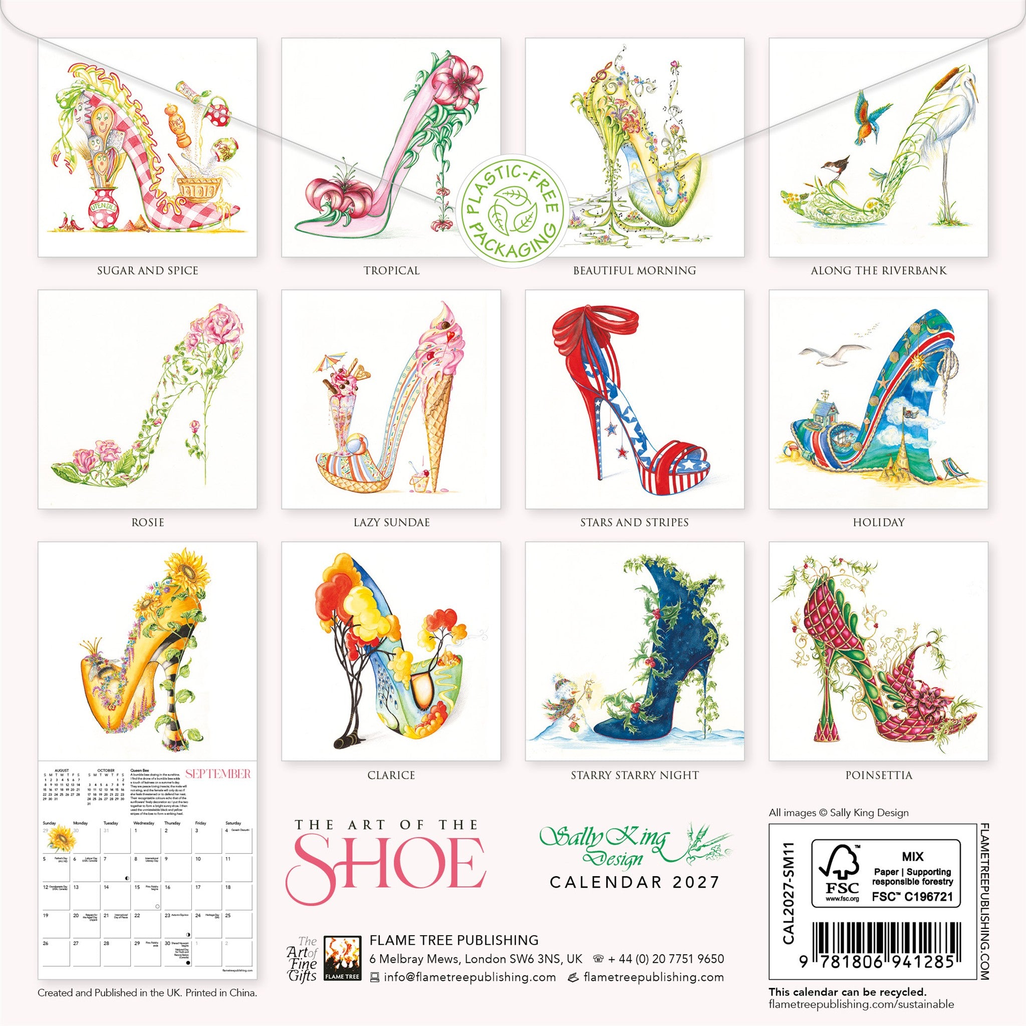 The Art of the Shoe by Sally King Design 2027 Mini Calendar - Online Only