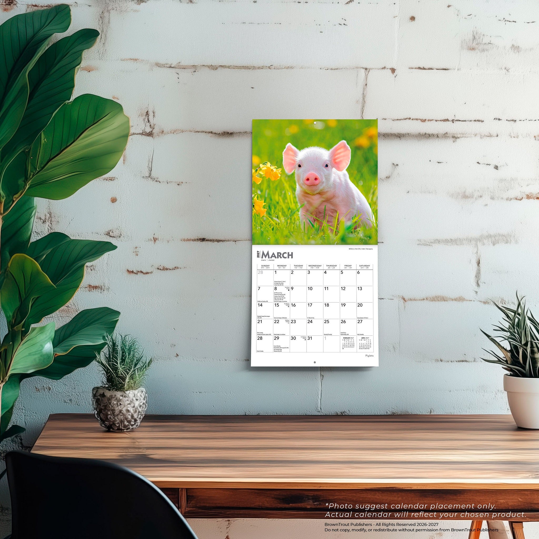 Piglets 2027 Mini Calendar