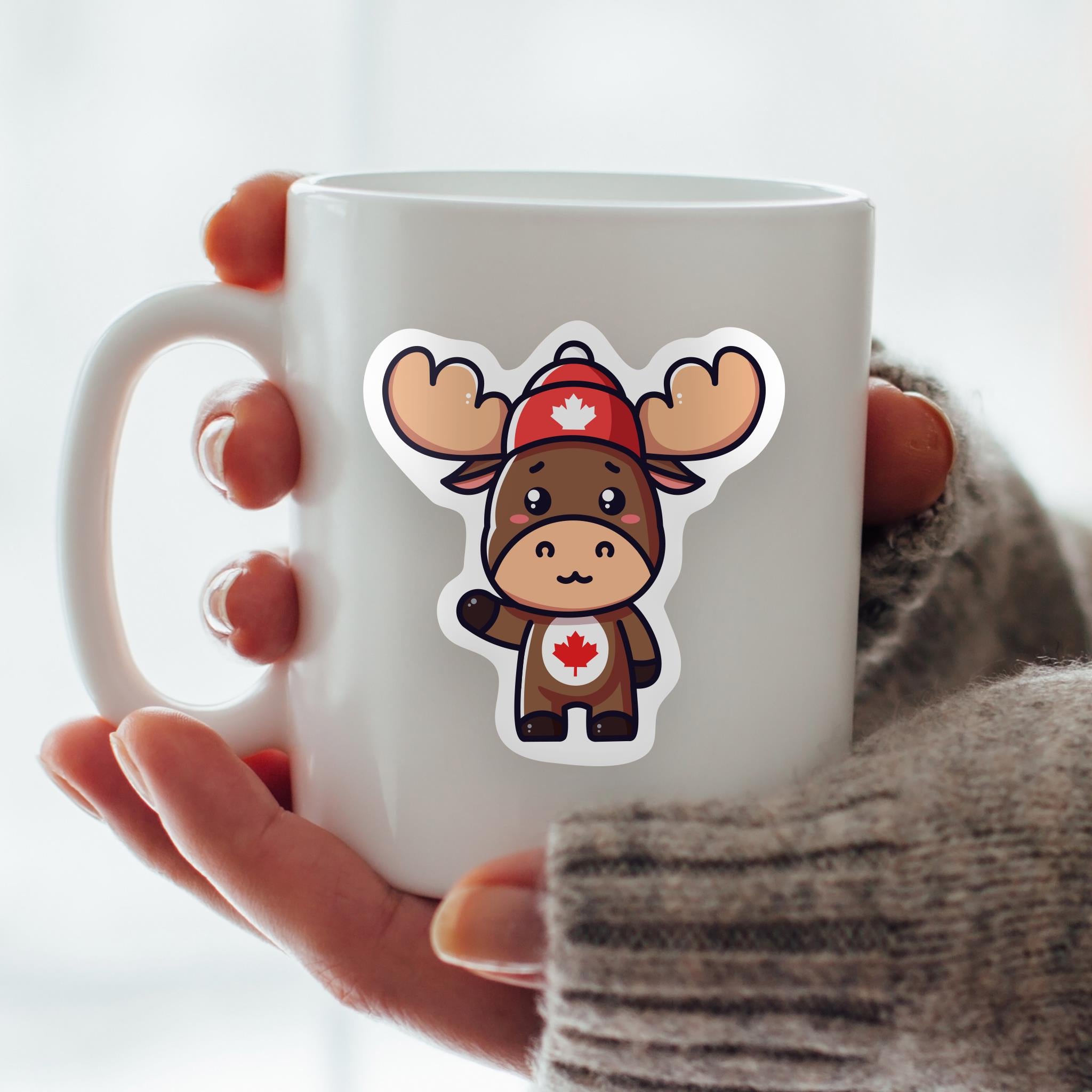 Autocollant en vinyle mignon en forme d'élan