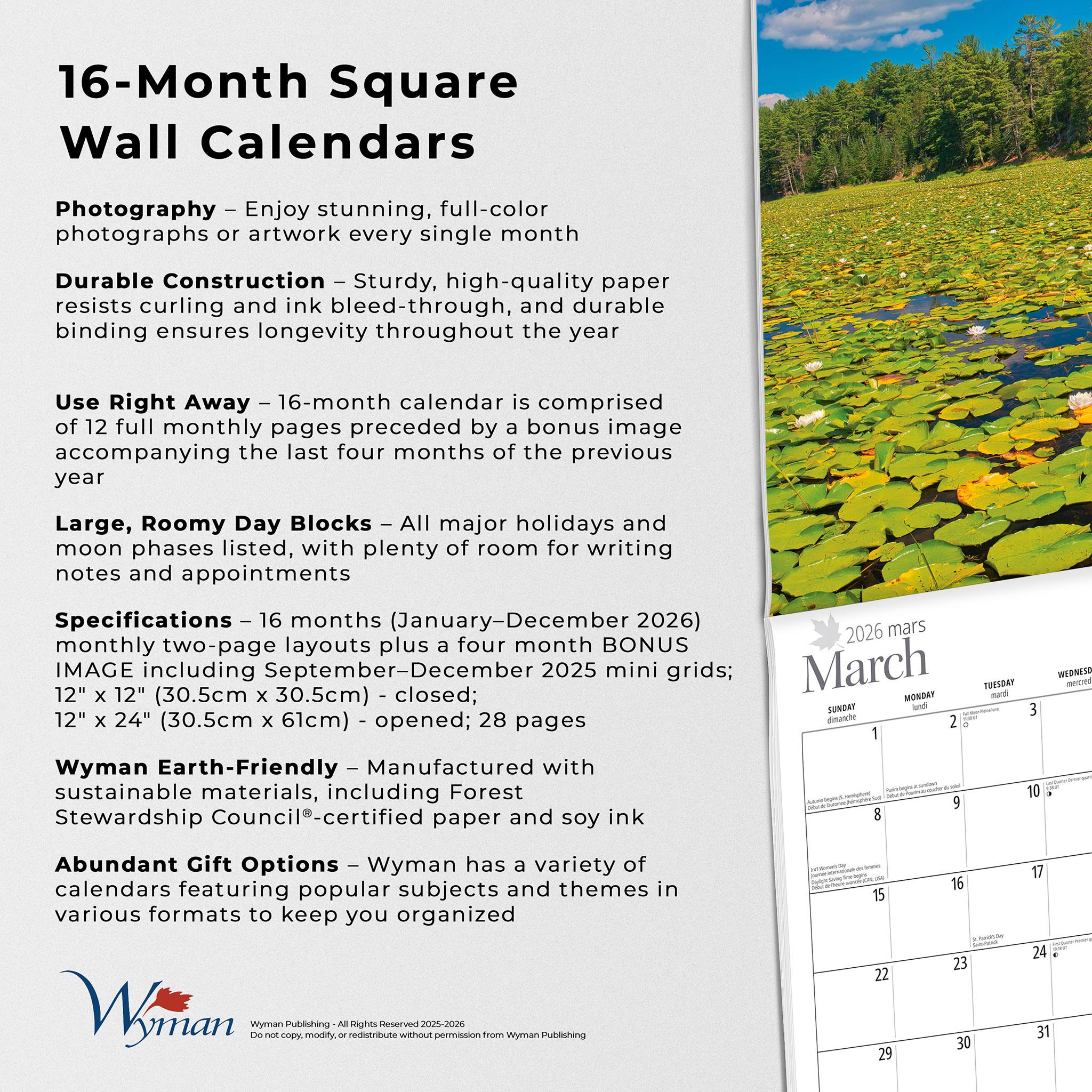 Northern Ontario 2026 Wall Calendar