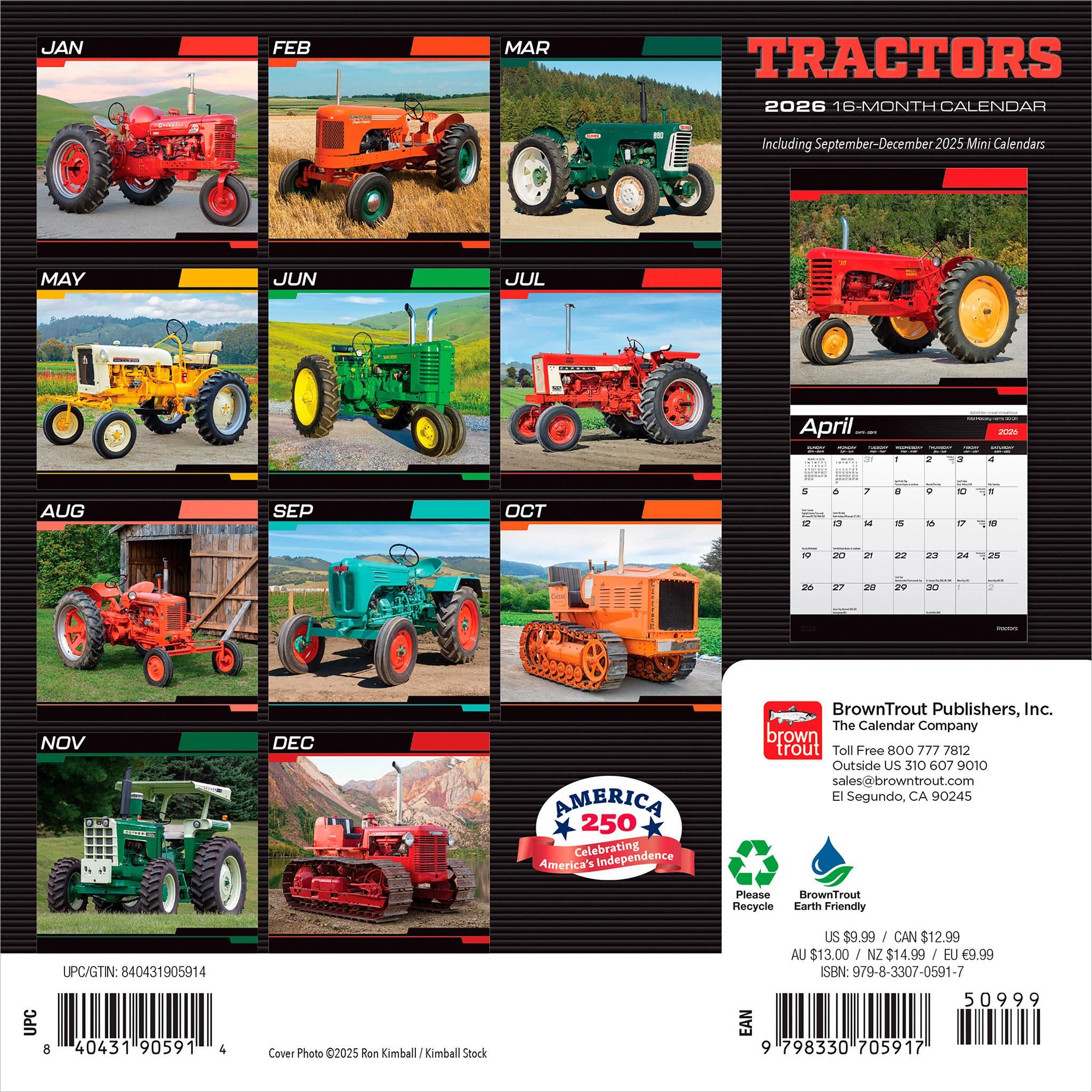 Mini-calendrier Tracteurs 2026