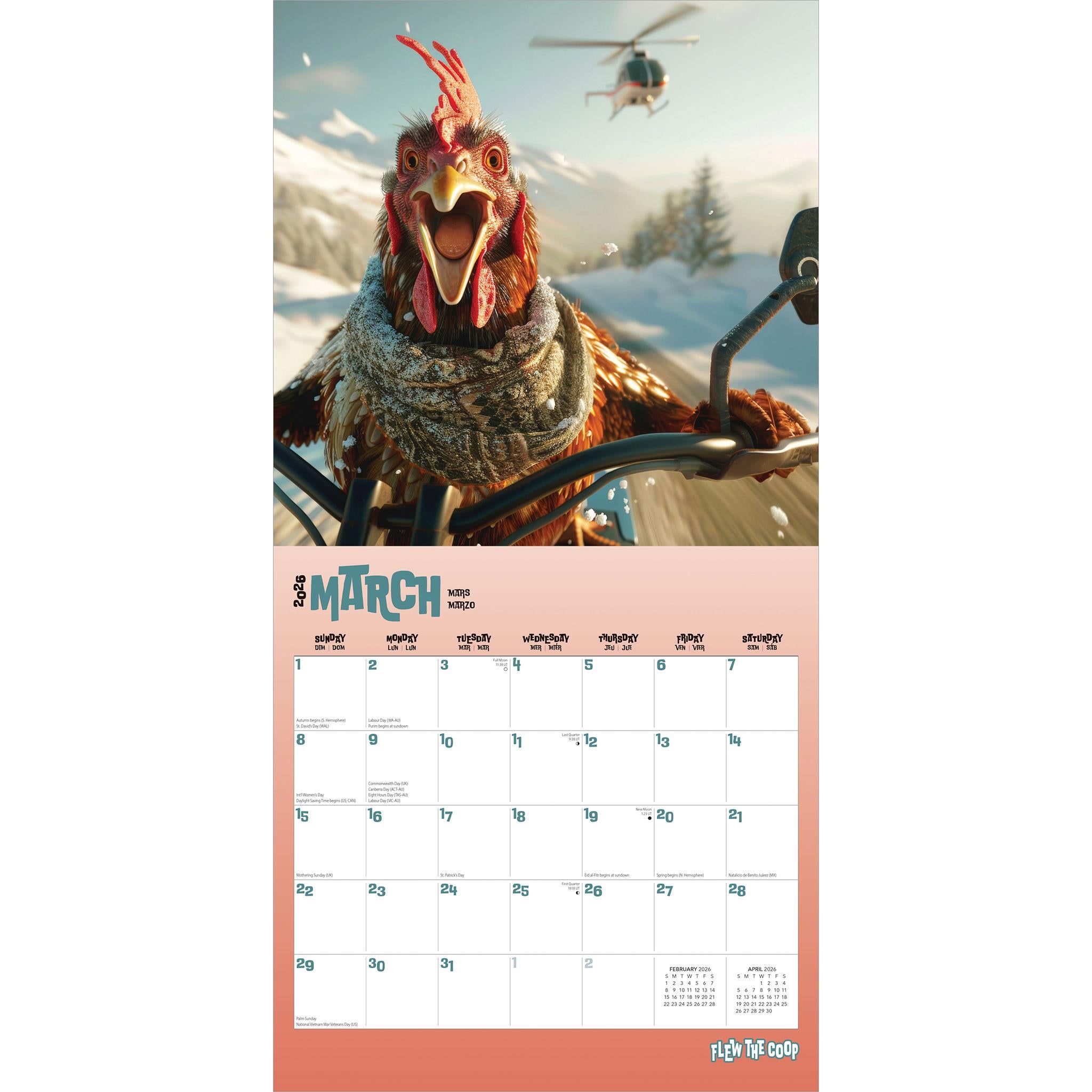 Flew The Coop 2026 Wall Calendar