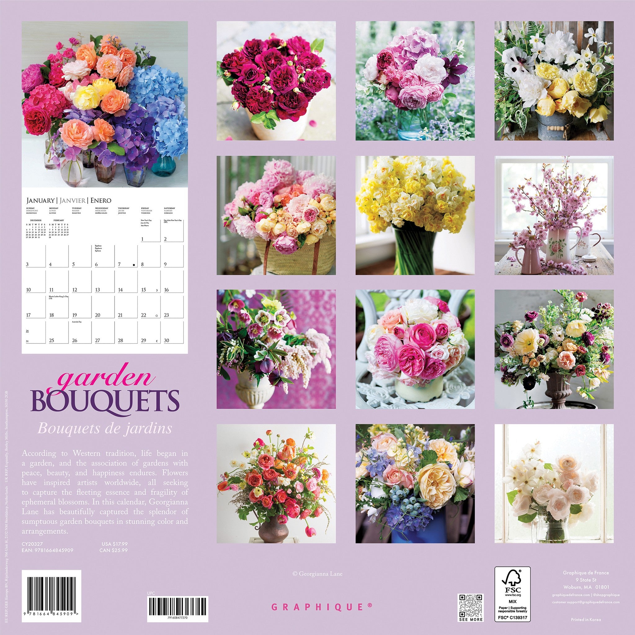 Garden Bouquets 2027 Wall Calendar