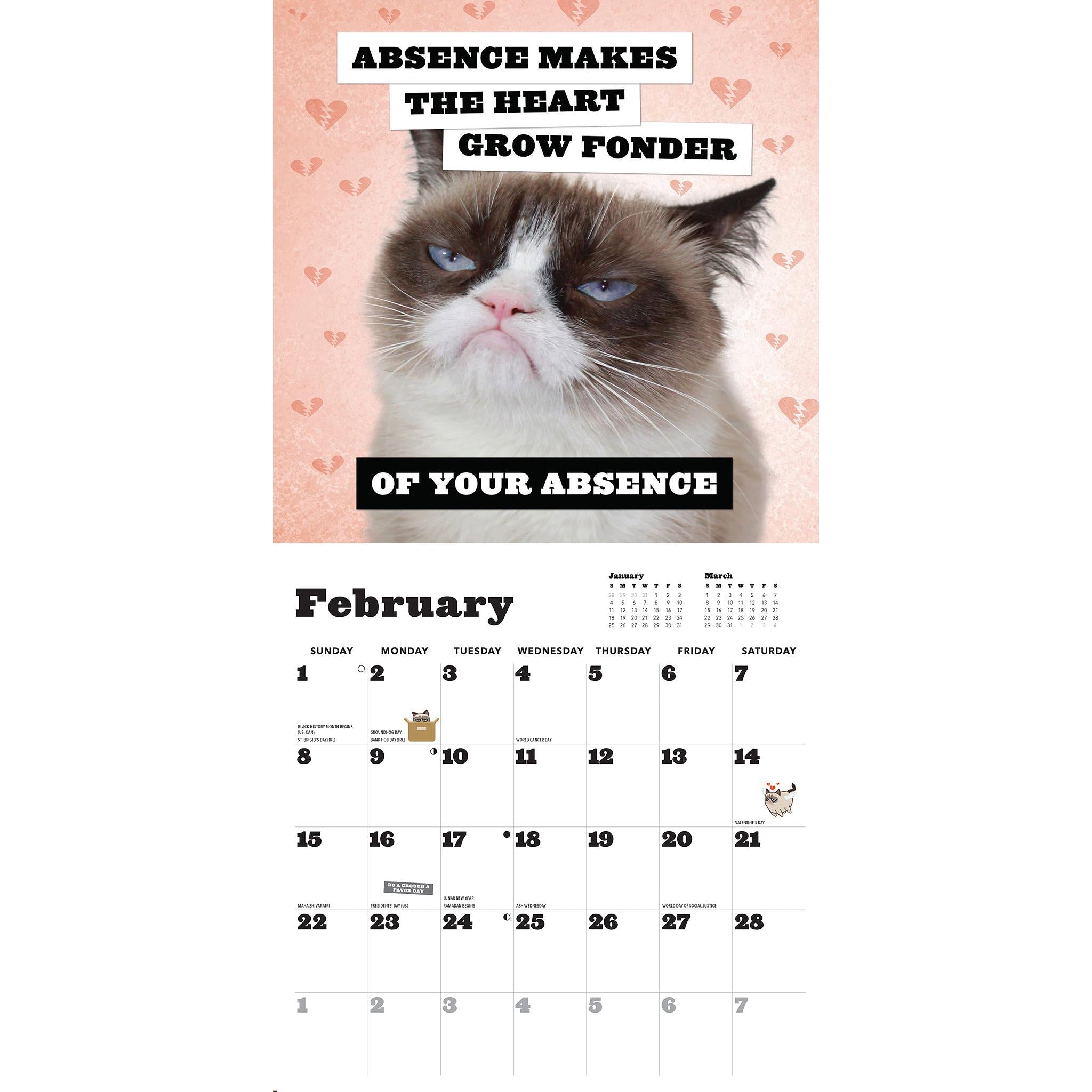 Calendrier mural Grumpy Cat 2026