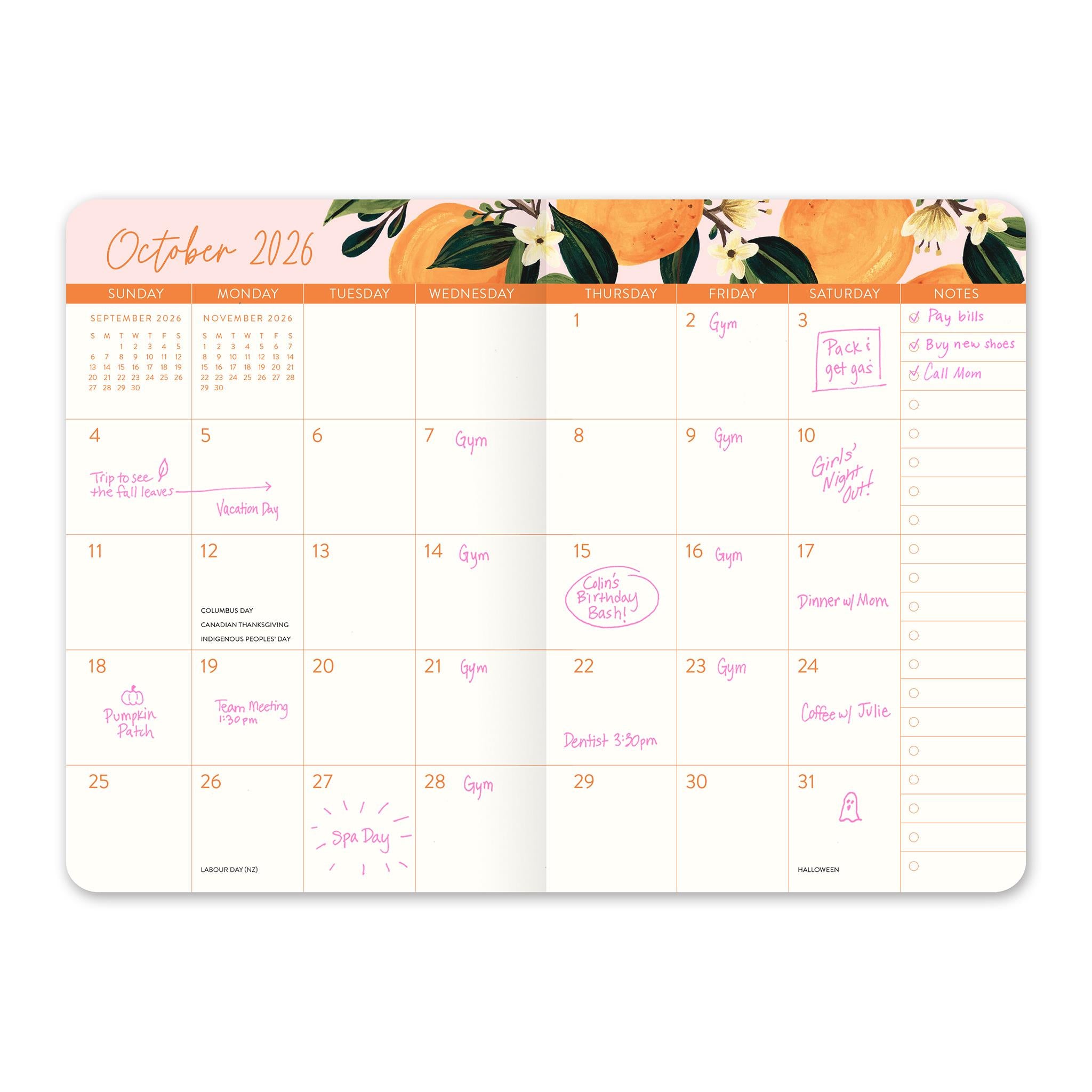 Fruit Flora 2025-2026 Monthly Pocket Planner Calendar - Online Only