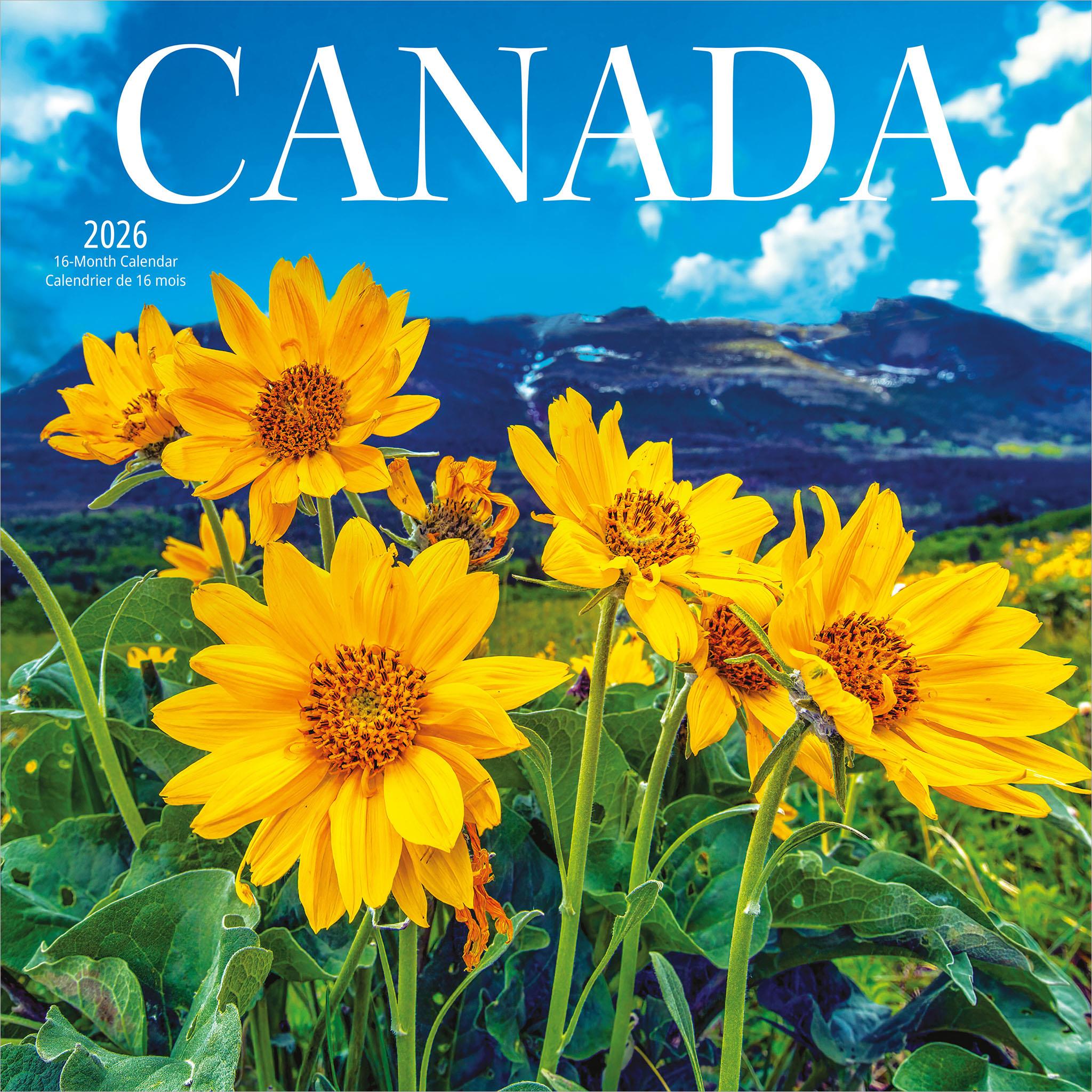 Calendrier mural Canada 2026 - Disponible uniquement en ligne