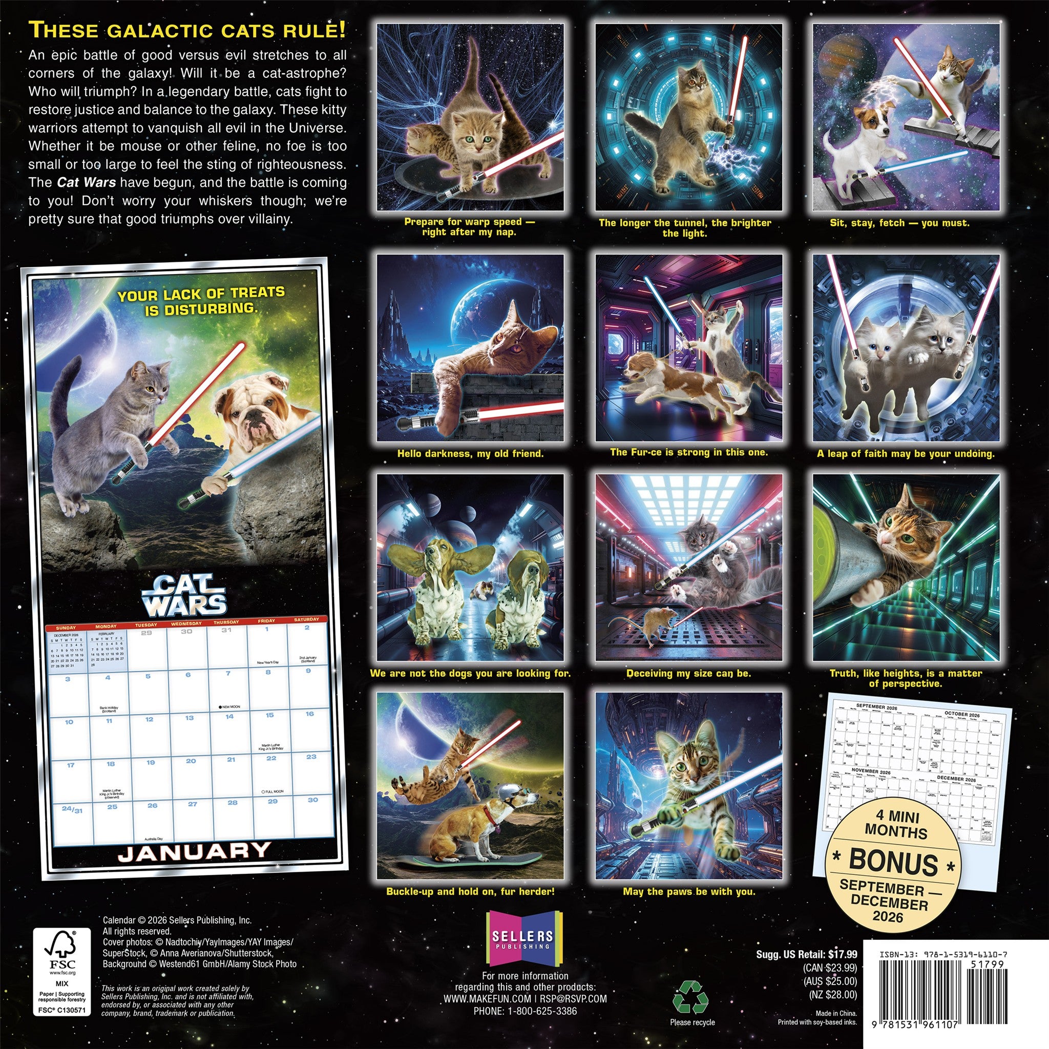 Calendrier mural Cat Wars 2027