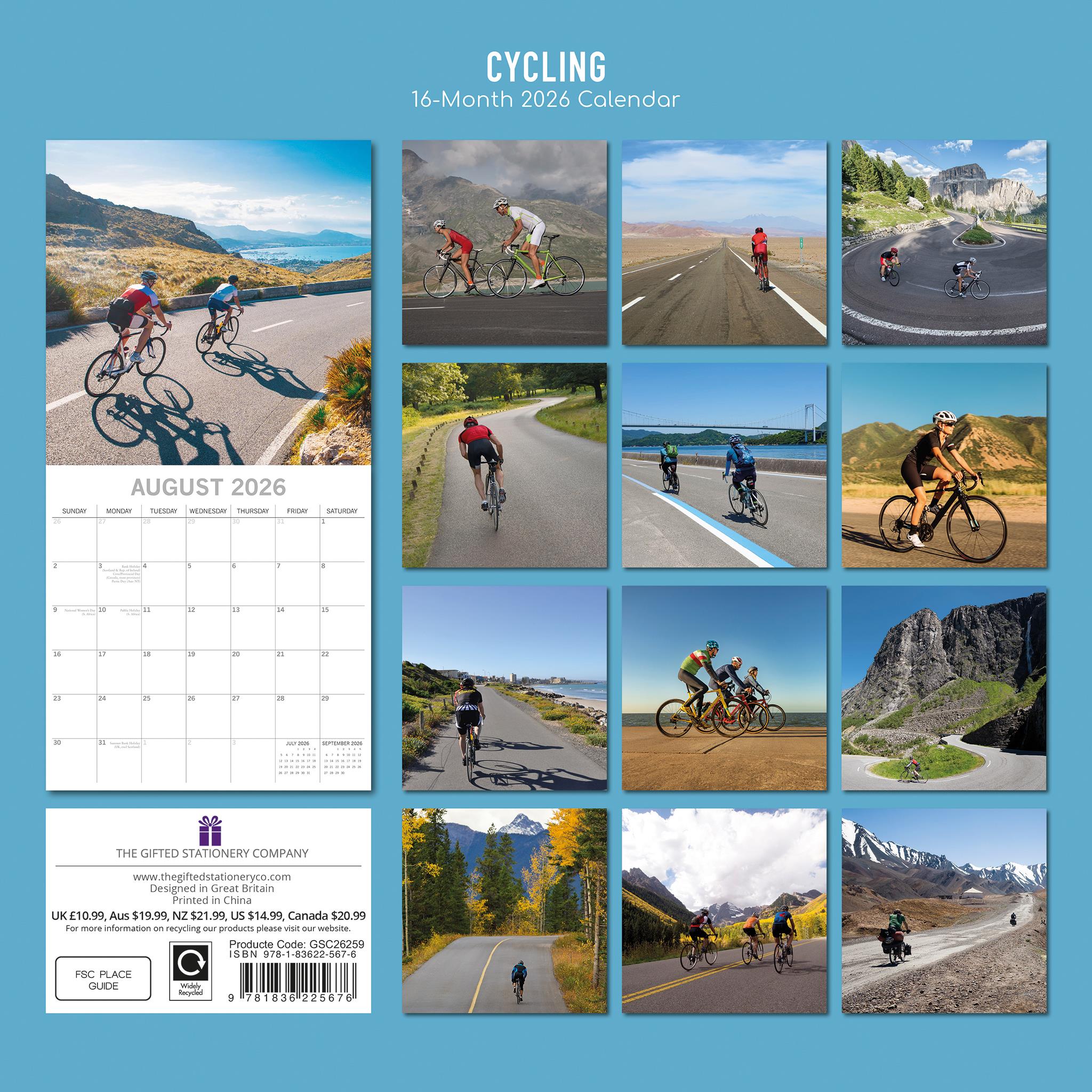 Calendrier mural cycliste 2026