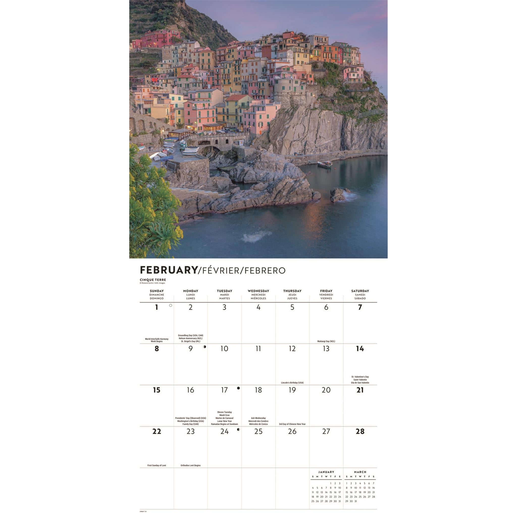 Calendrier mural Italie 2026