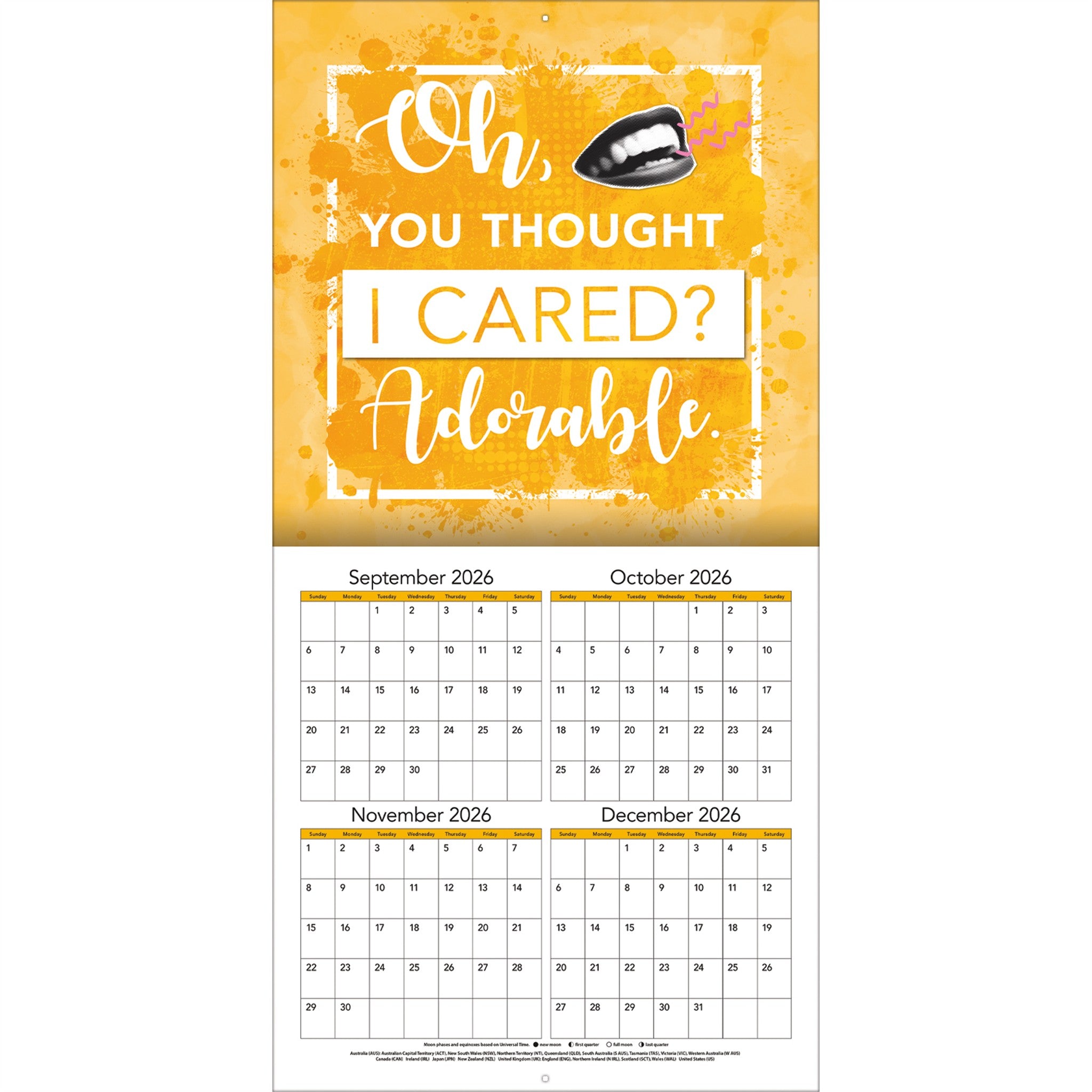 Calendrier mural 2027 « Sarcasm My Love Language » - Exclusivement en ligne