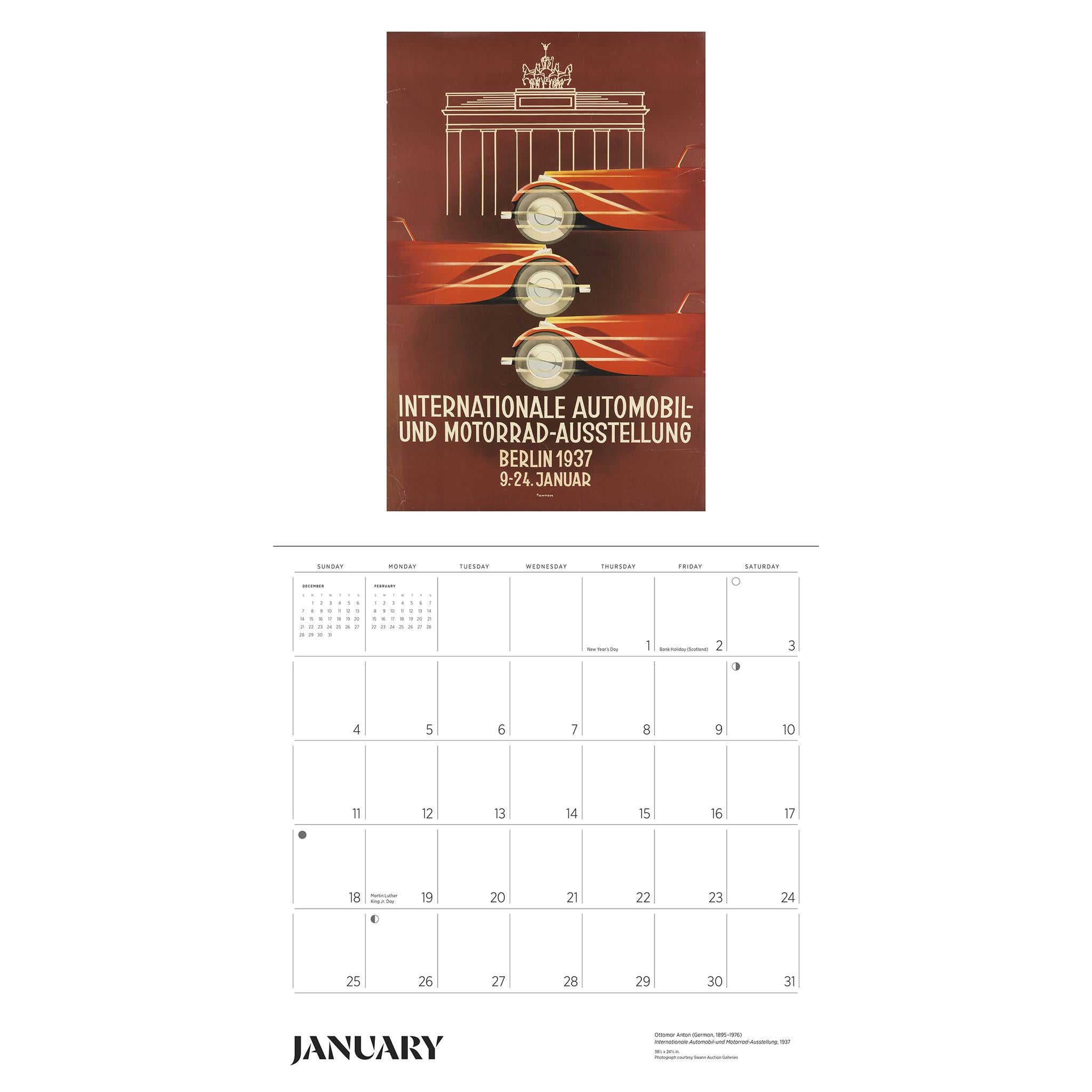 Automobiles Vintage Posters 2026 Wall Calendar - Online Only