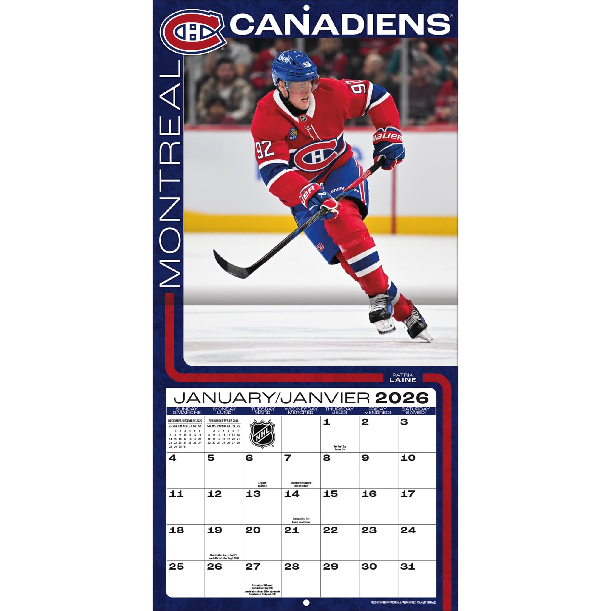 NHL Montreal Canadiens 2026 Mini Calendar