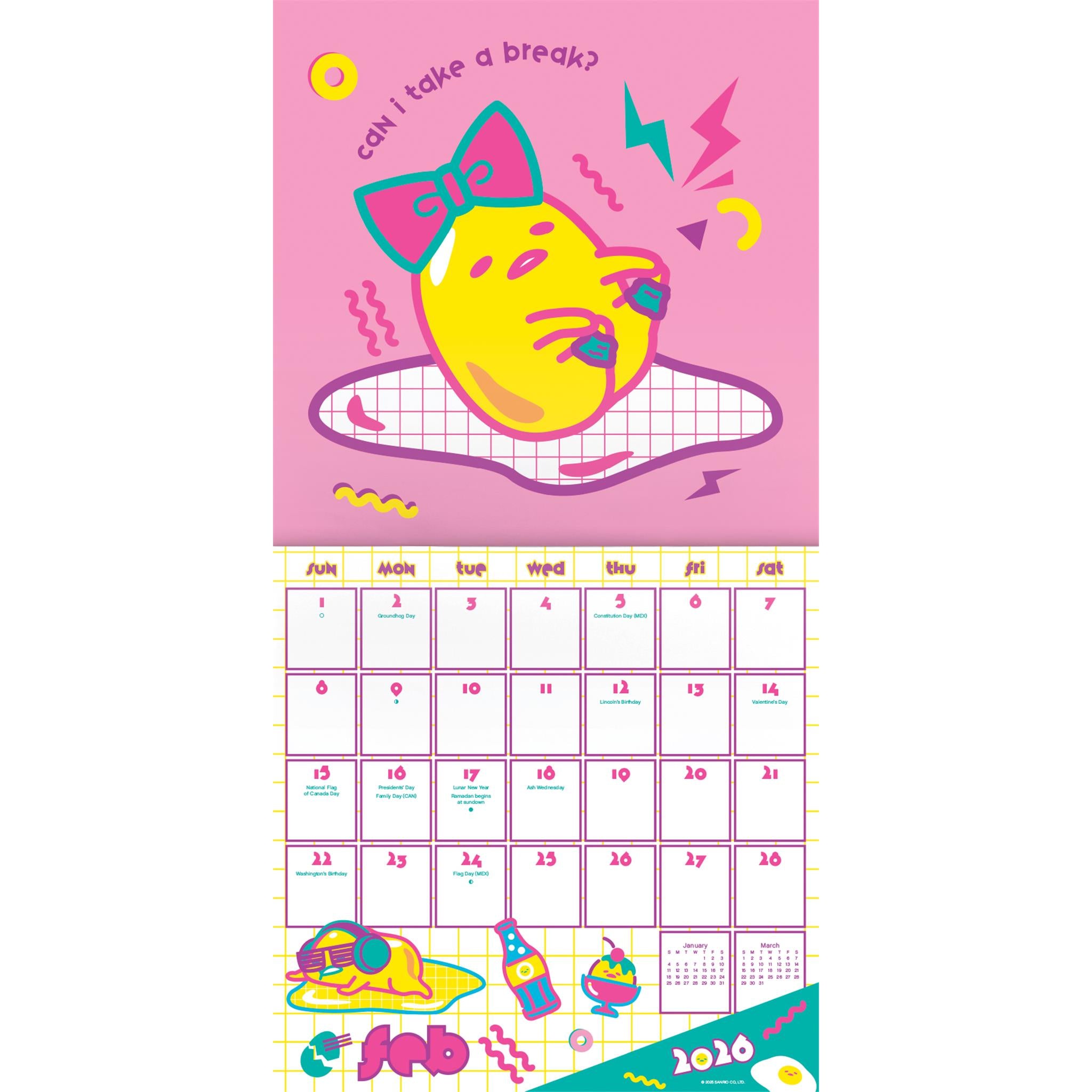 Gudetama 2026 Wall Calendar - Online Only