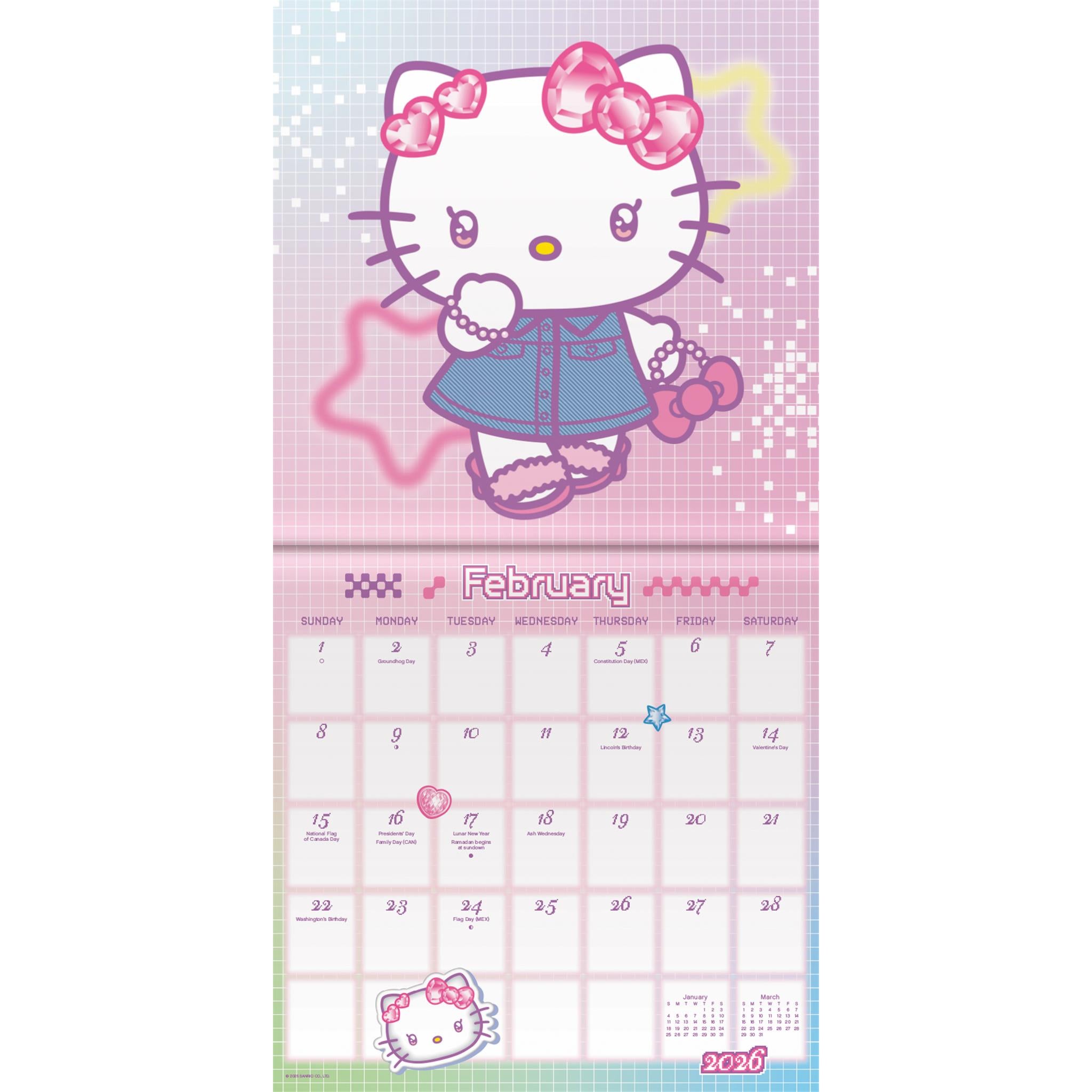 Mini calendrier Hello Kitty 2026
