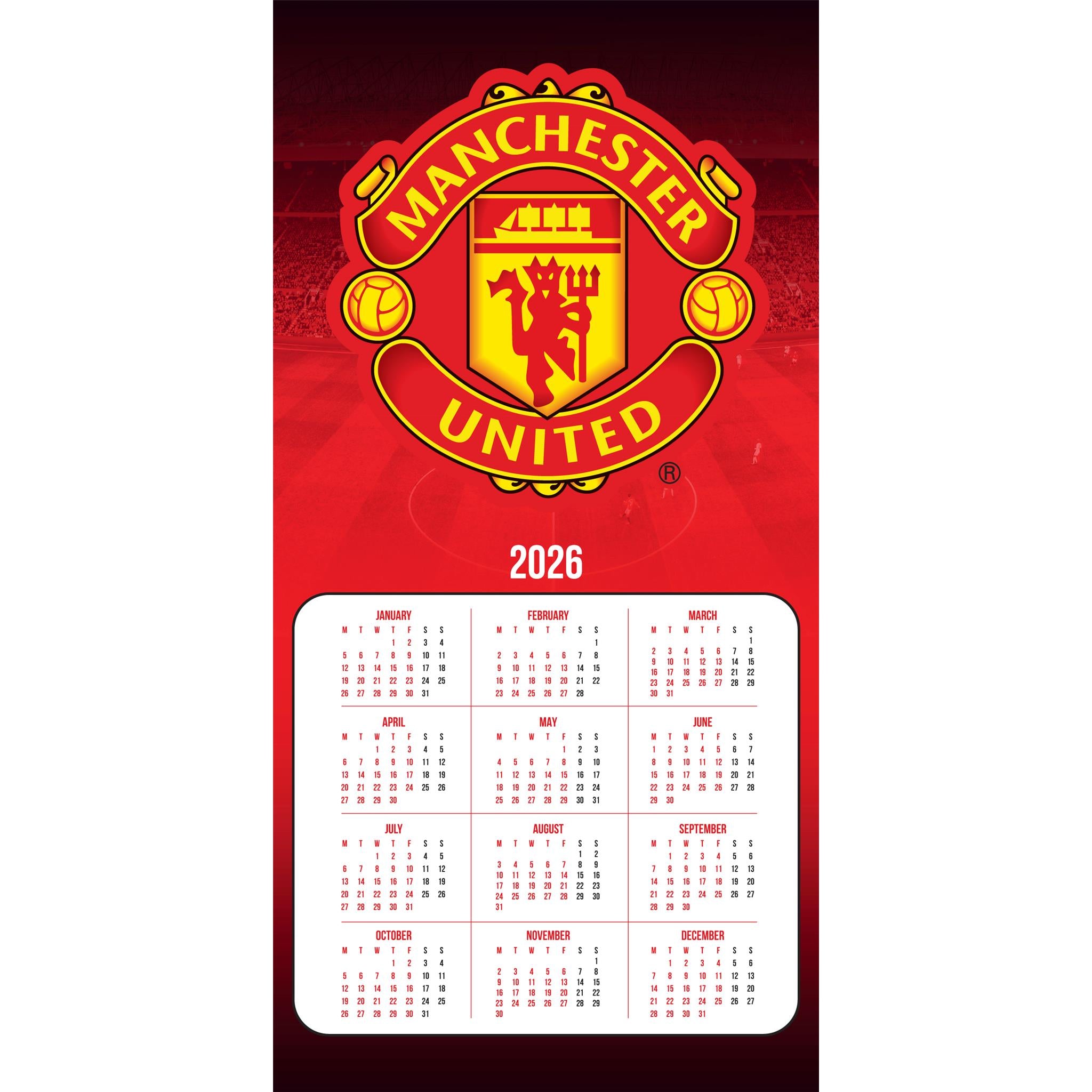 Manchester United 2026 Wall Calendar