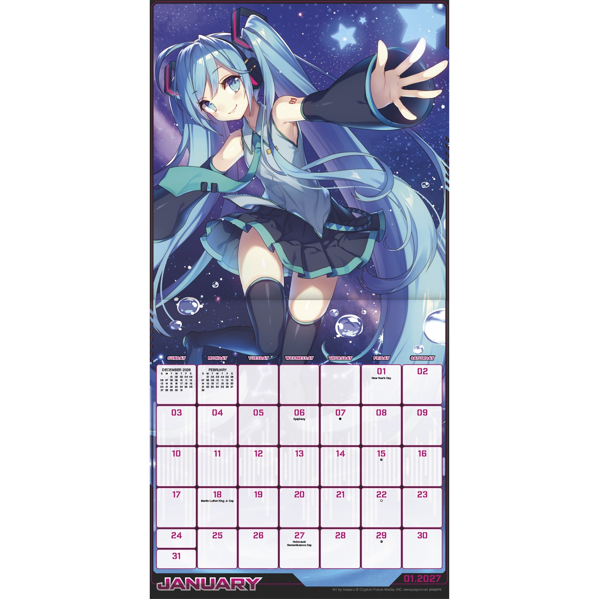 Hatsune Miku 2027 Wall Calendar
