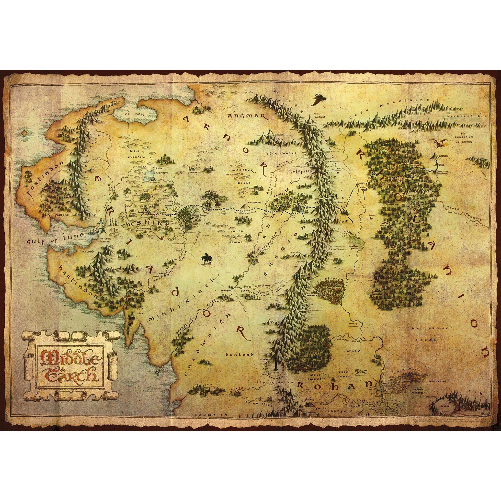 The Hobbit Map 1000 Piece Puzzle