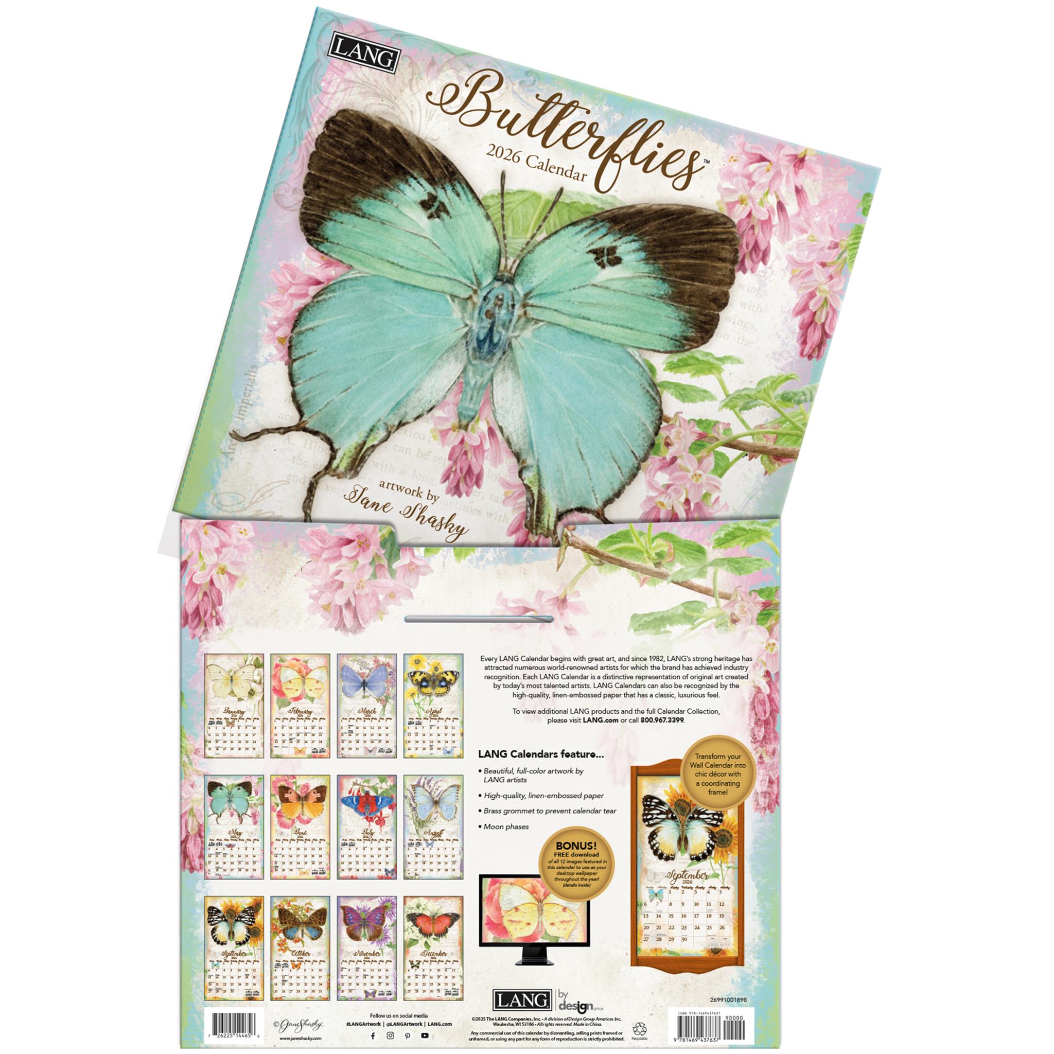 Butterflies 2026 Deluxe Wall Calendar - Online Only