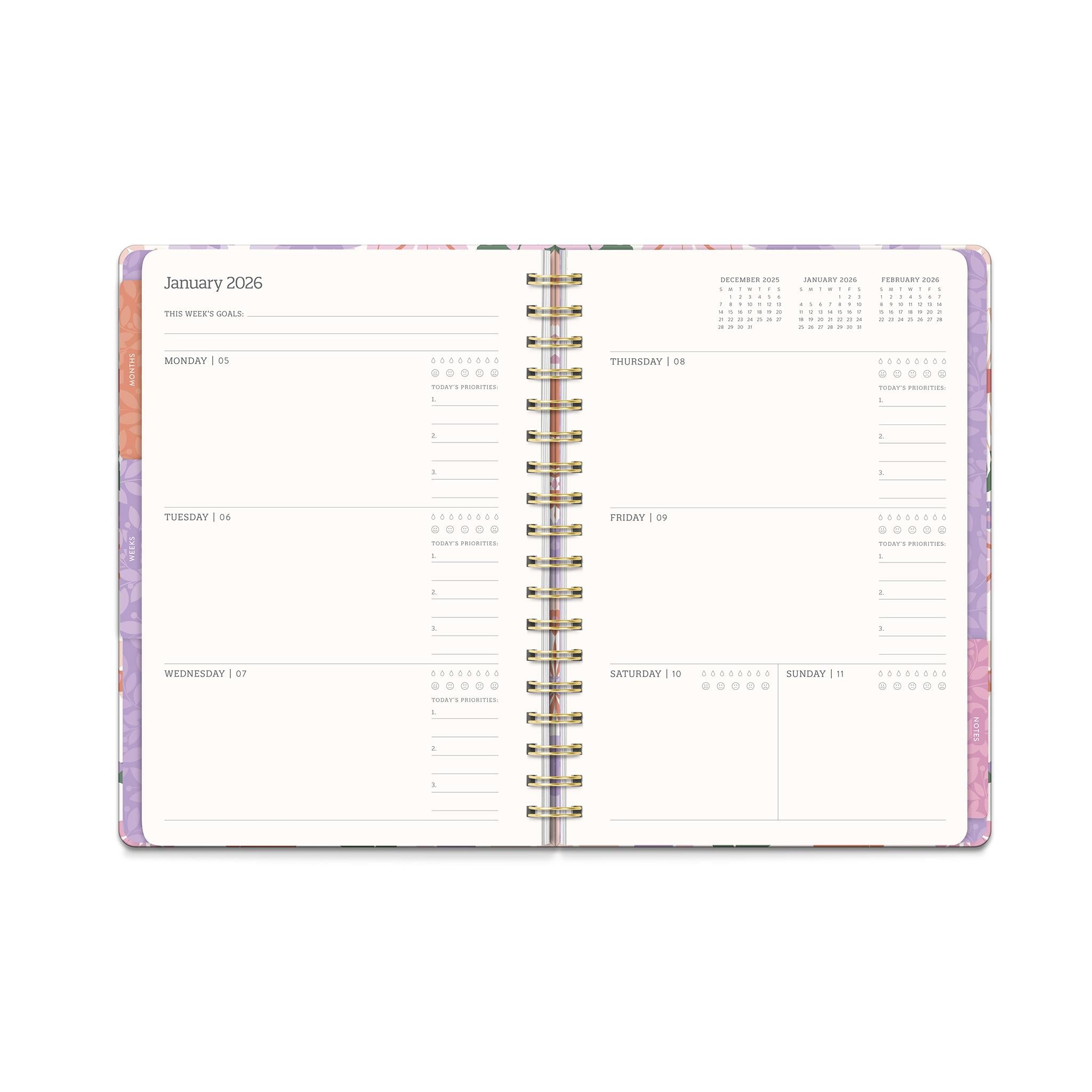 Secret Garden Tri-Tab 2025-2026 Engagement Calendar