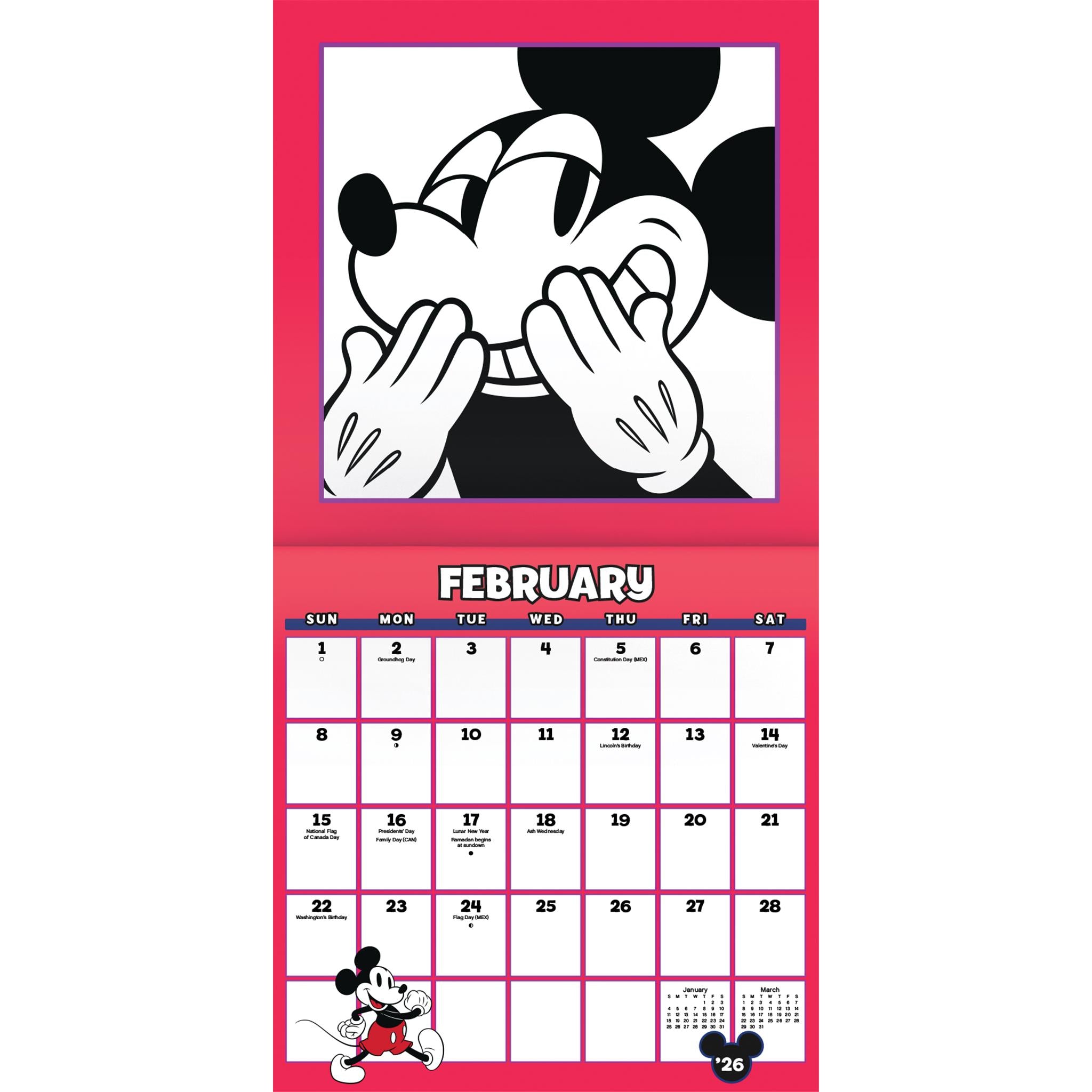 Calendrier mural Mickey Mouse 2026