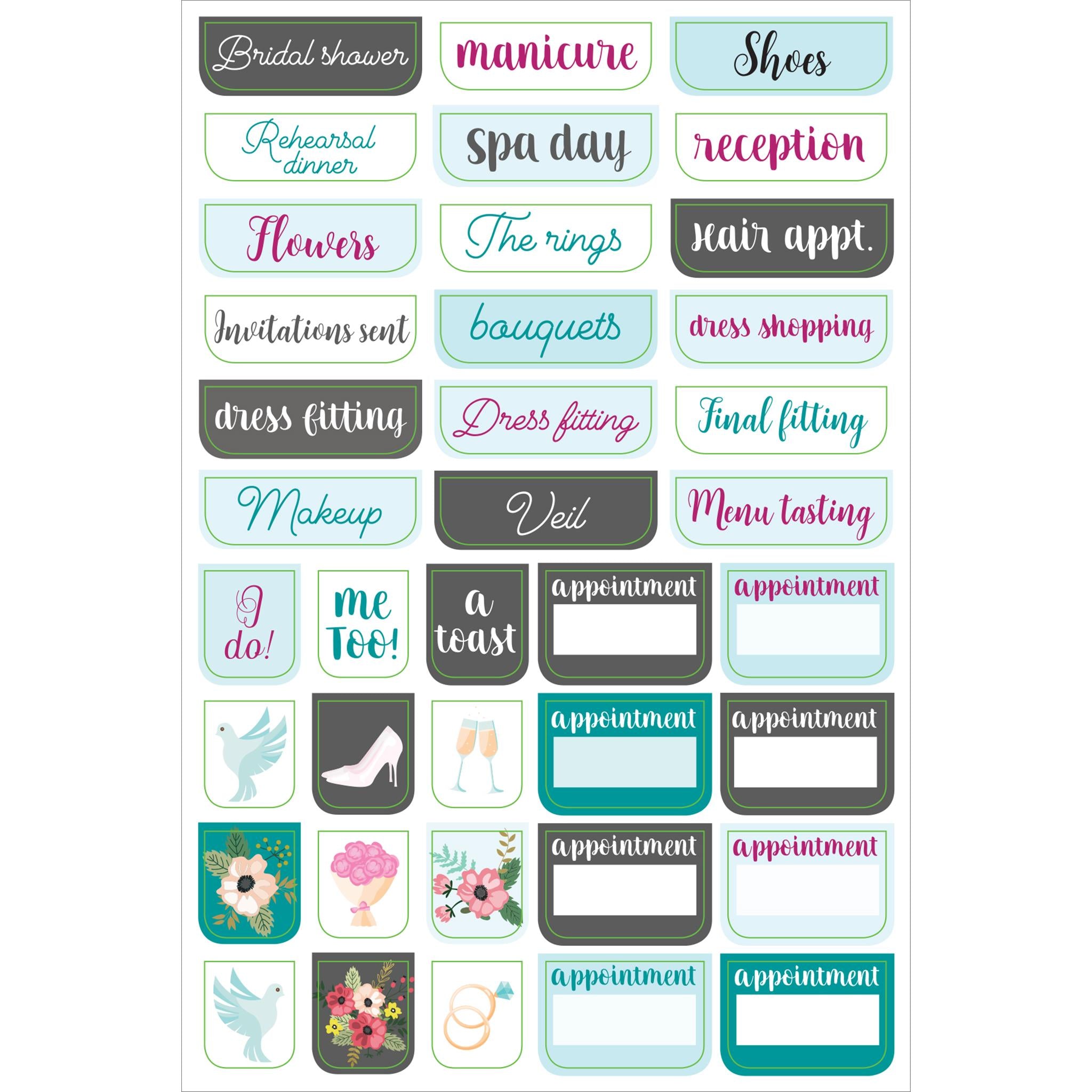 Autocollants pour organisateur de mariage