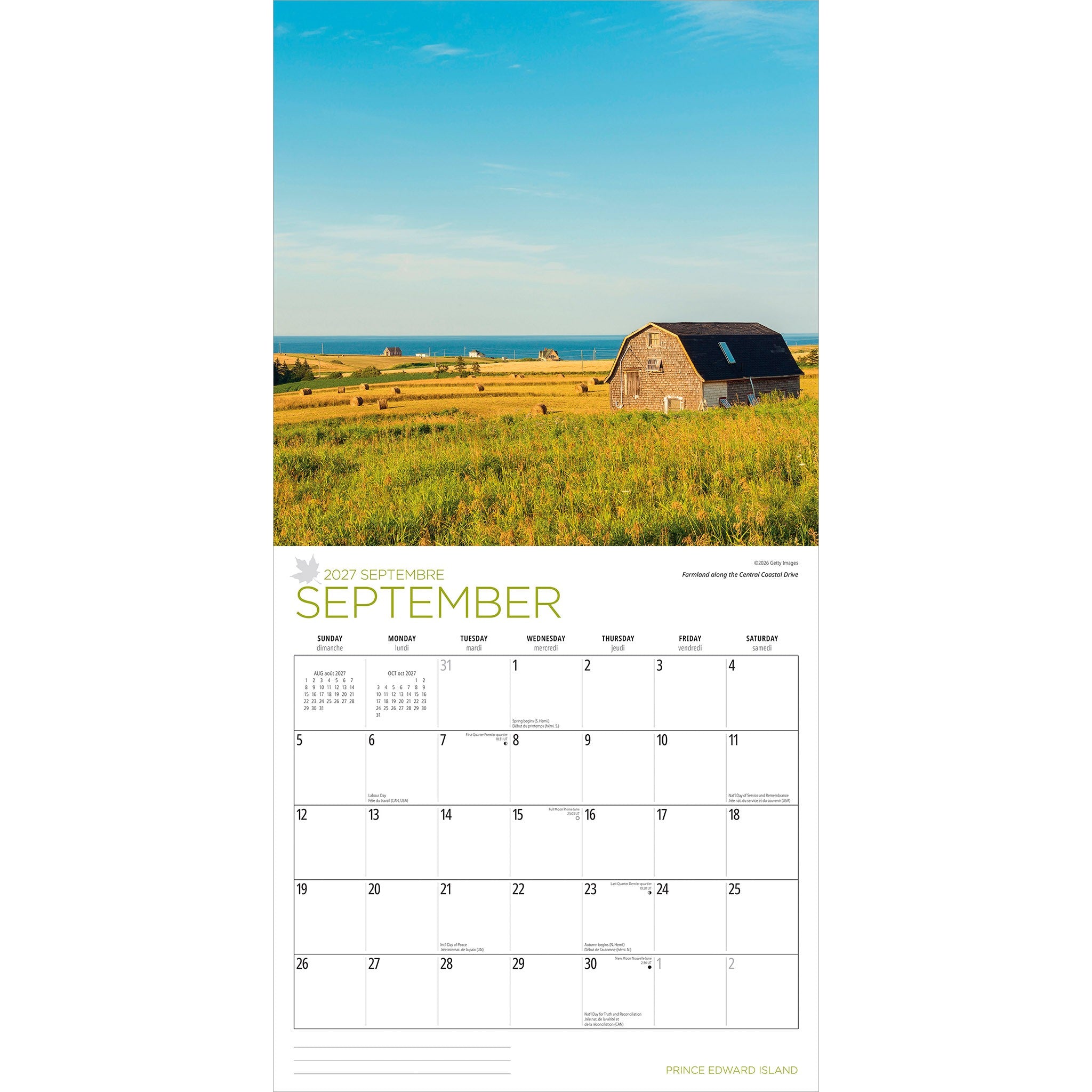 Prince Edward Island 2027 Wall Calendar - Online Only