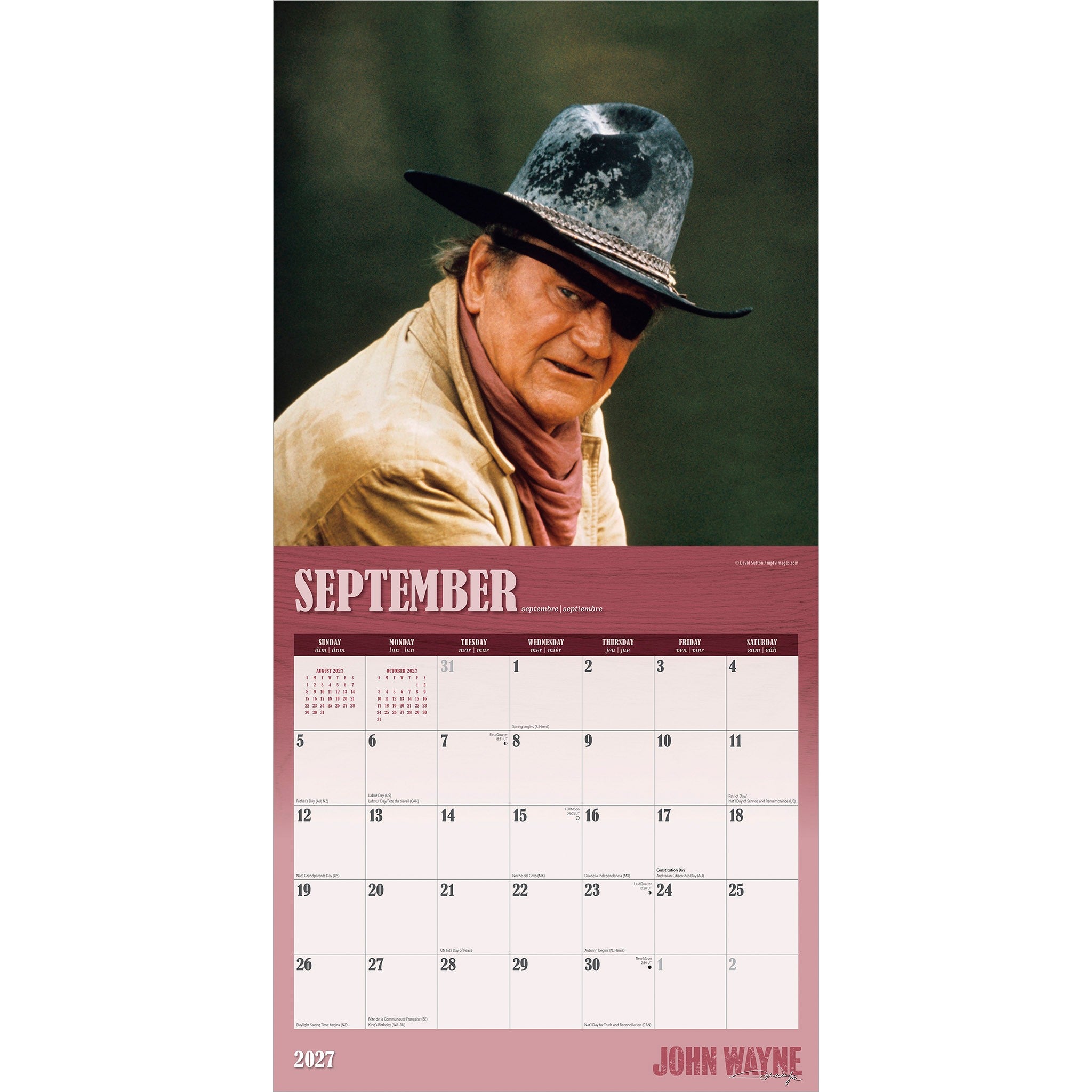 John Wayne 2027 Wall Calendar
