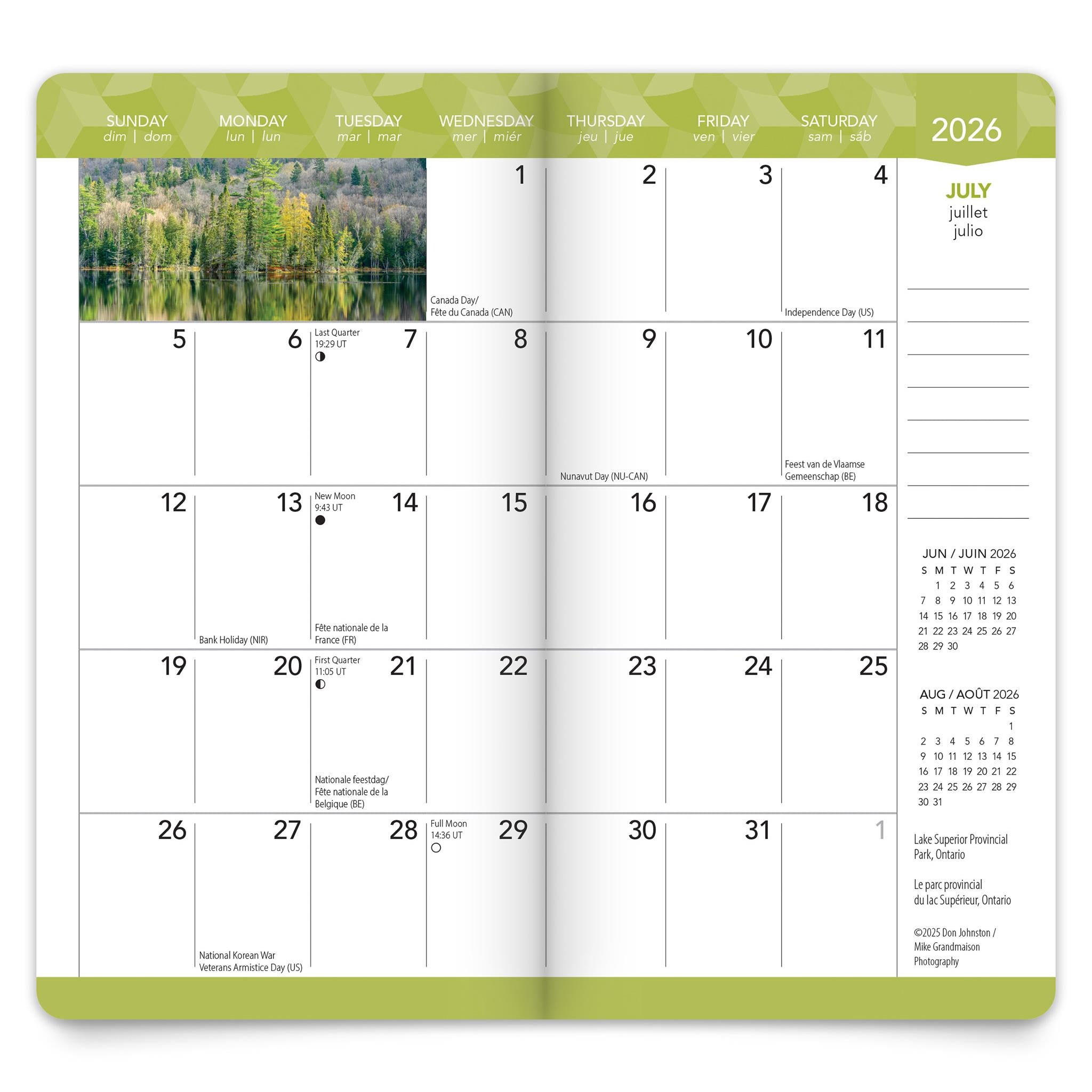 Canada Bilingual 2026 2 Yr Pocket Planner Calendar - Online Only