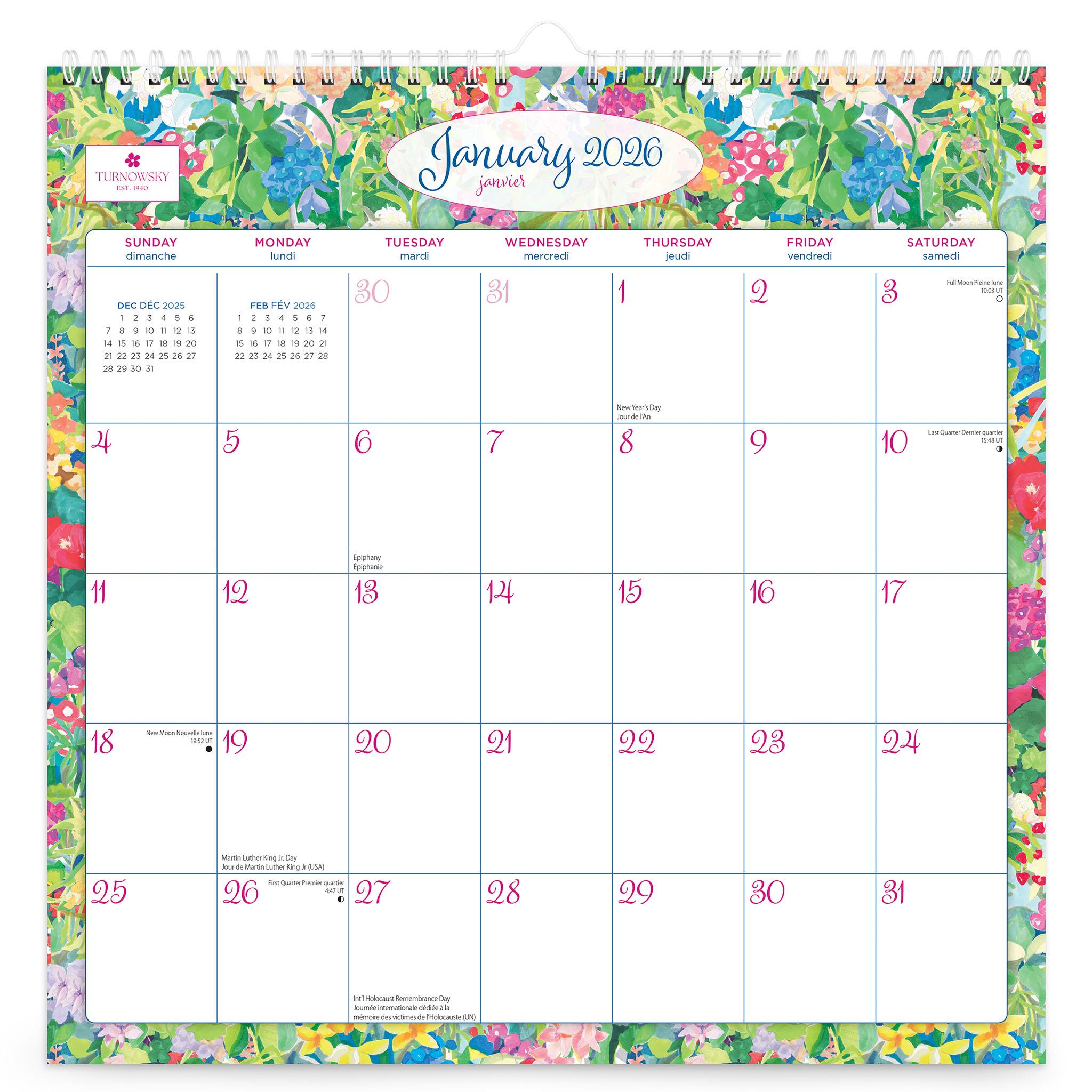 Turnowsky House Bilingual 2026 Wall Calendar