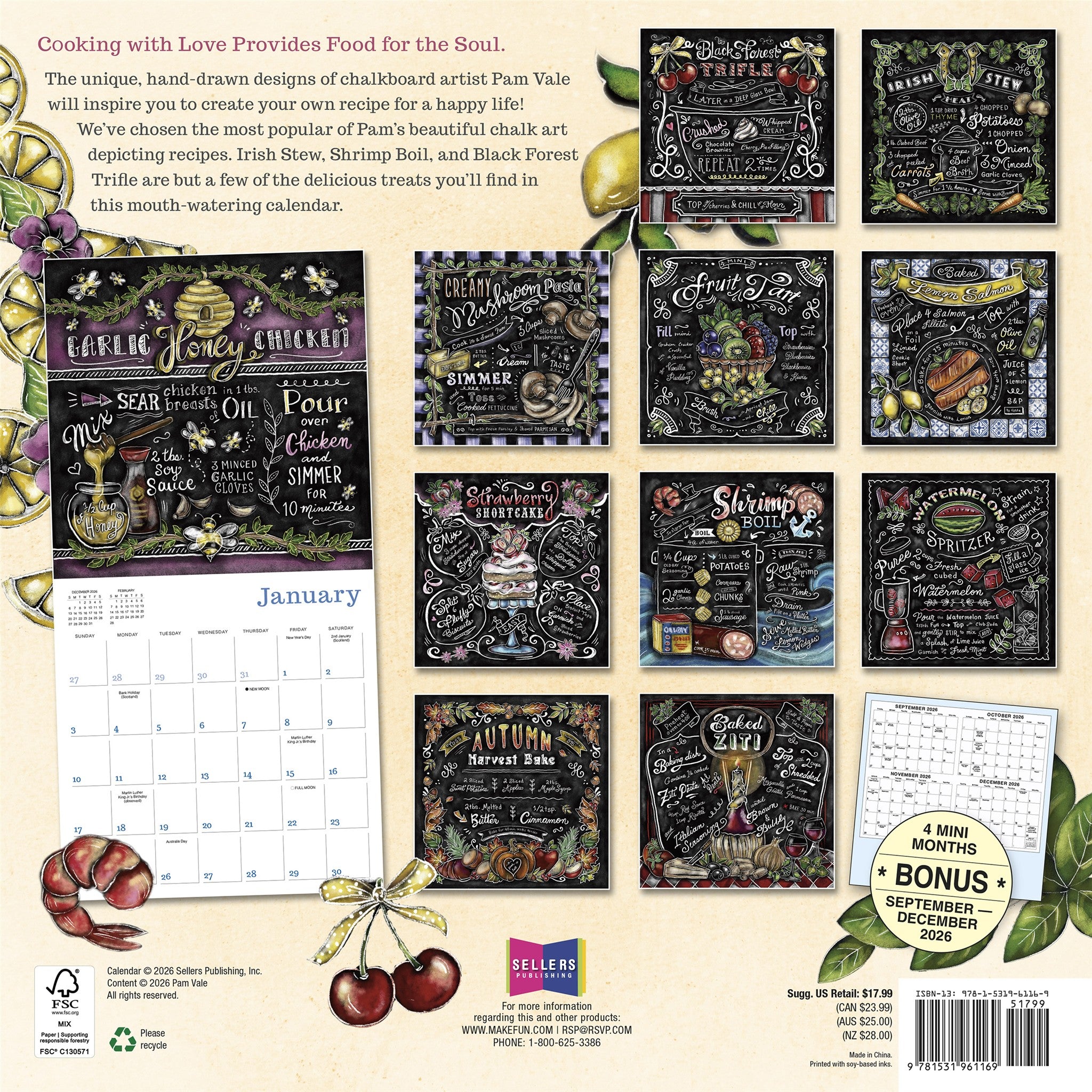 Cooking with Love Provides Food for the Soul 2027 Wall Calendar