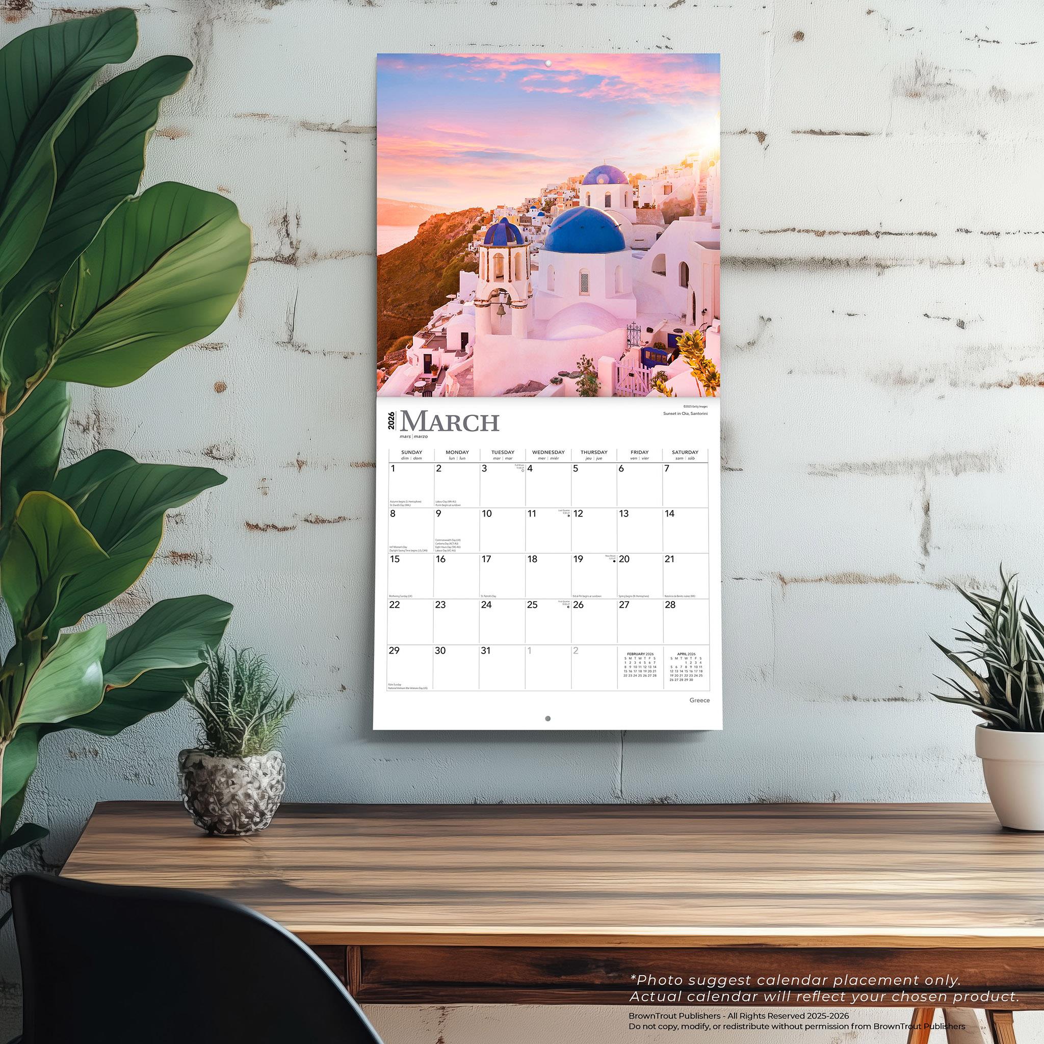 Greece 2026 Wall Calendar - Online Only