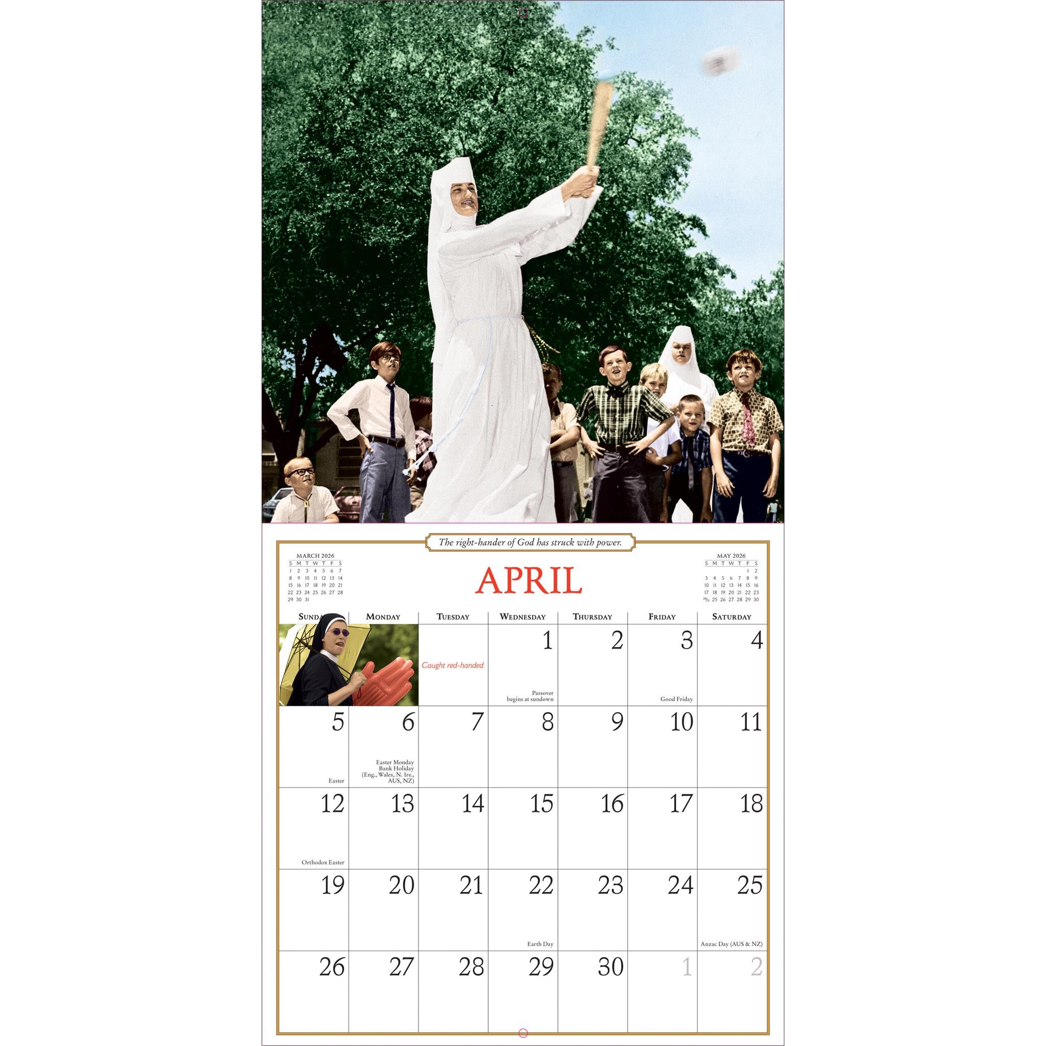 Calendrier mural 2026 des nonnes qui s'amusent