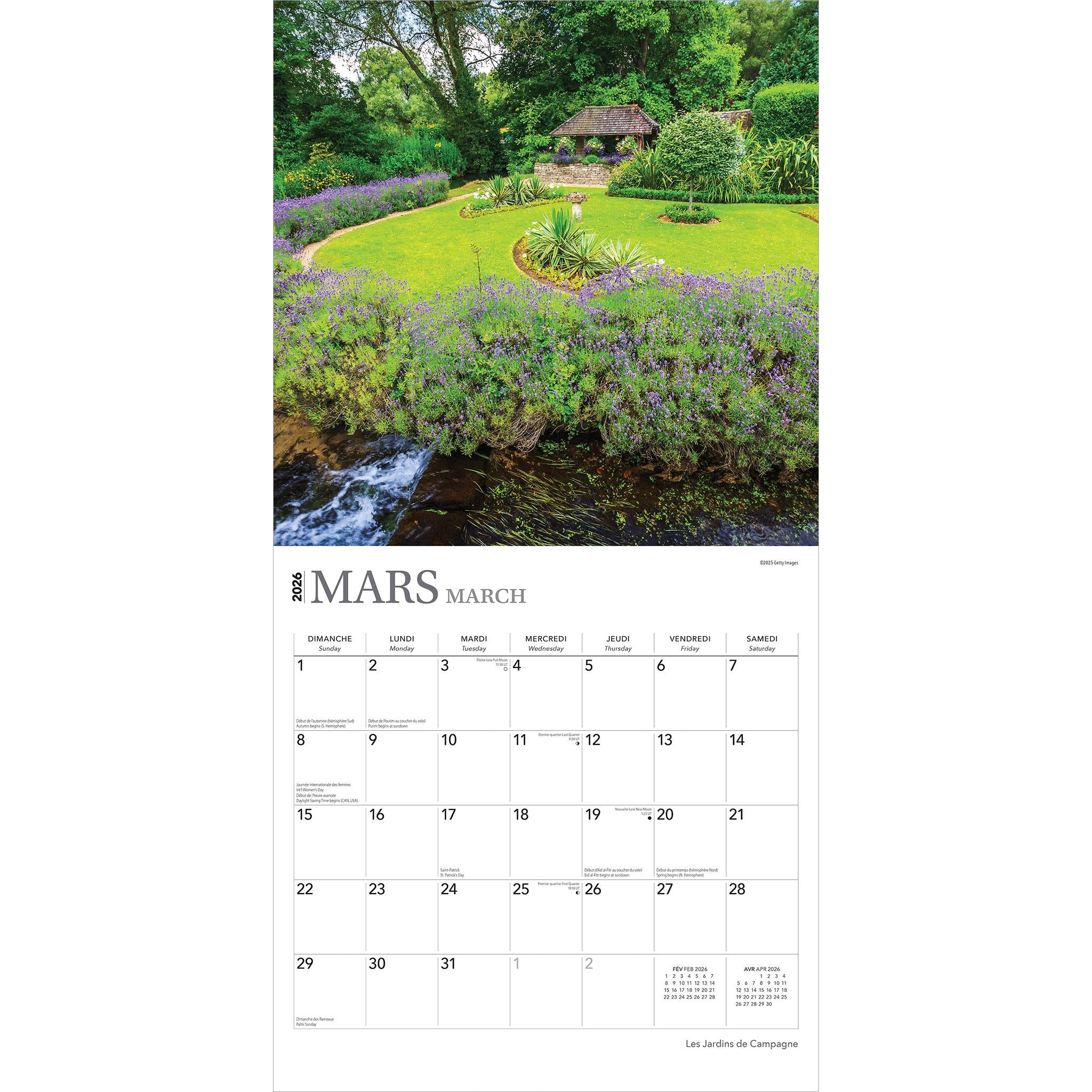 Calendrier mural Les Jardins De Campagne 2026 (français)