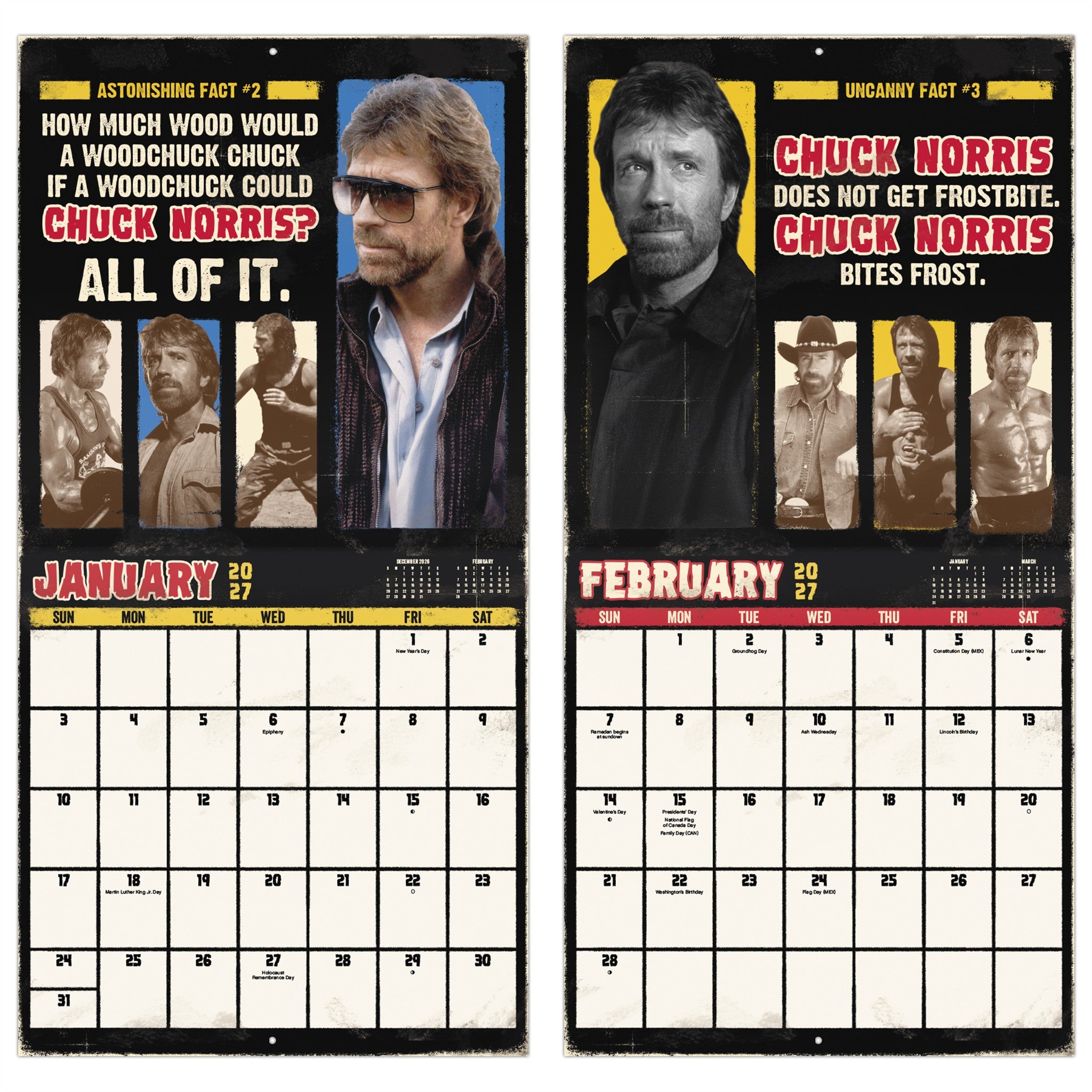 Calendrier mural Chuck Norris 2027