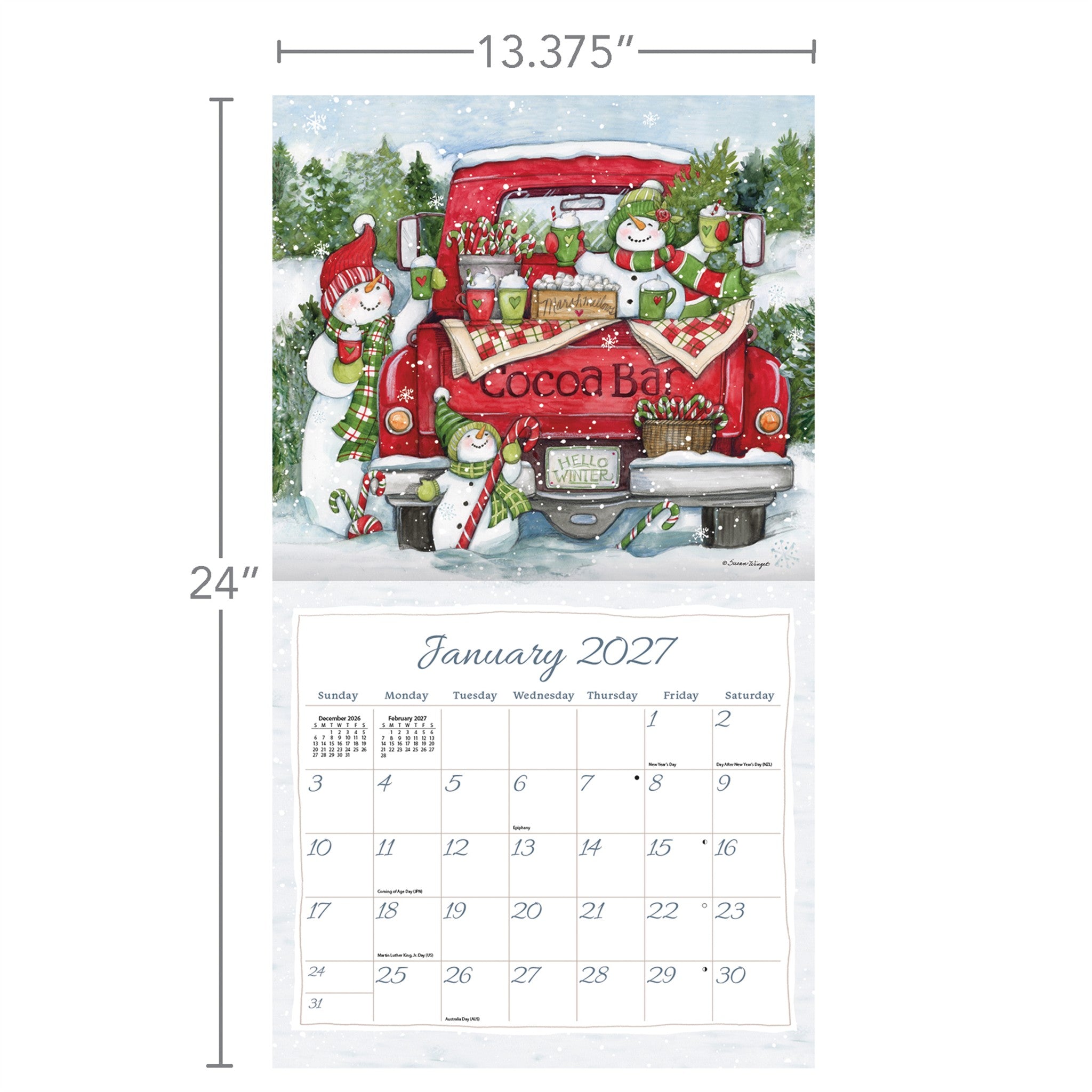 Truckin Along Special Edition with Print 2027 Wall Calendar
